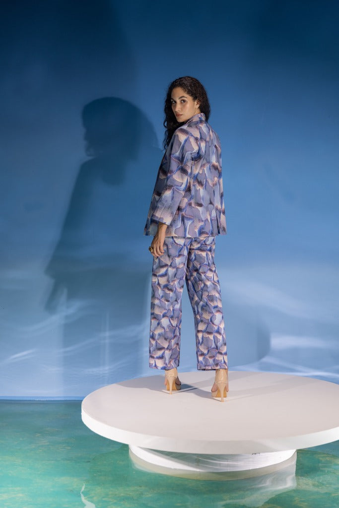 Abstract Marble Jacket Set- 3 pcs