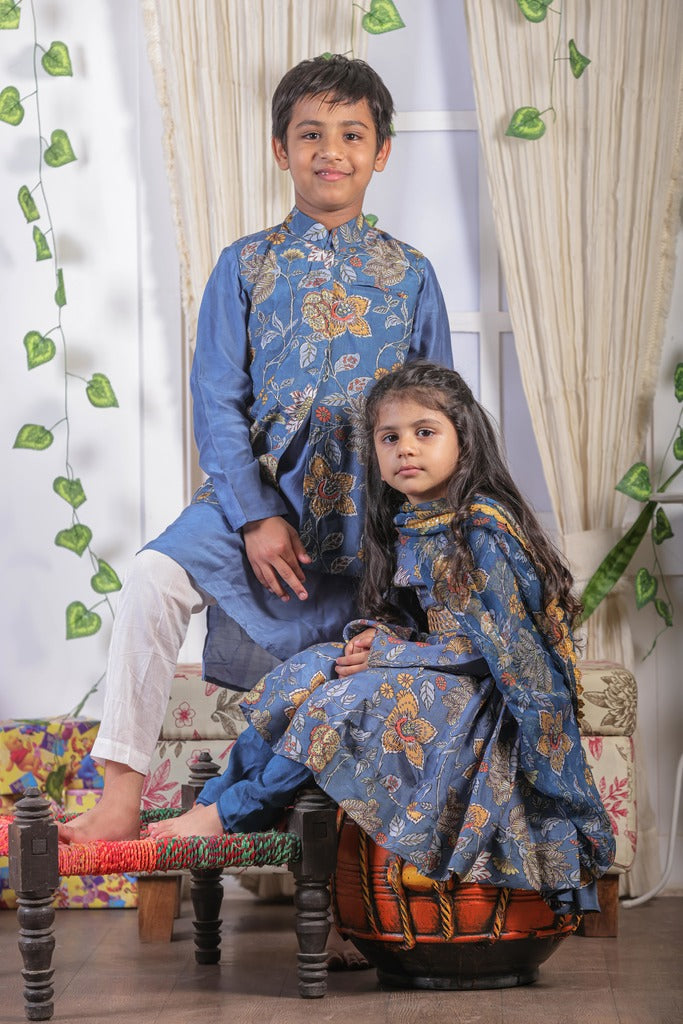 Azure Florence Kids Anarkali-3pcs