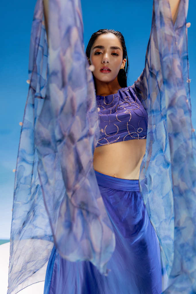 Abstract Marble Skirt set-2 pcs