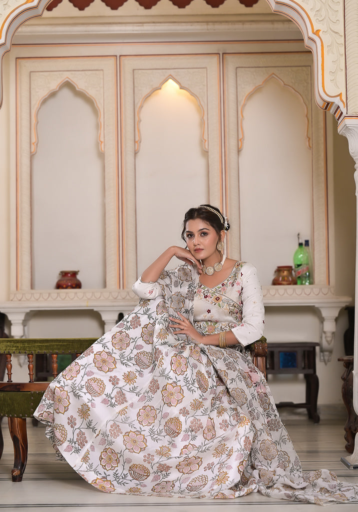 White Victoria Lehenga Set- 3PCS