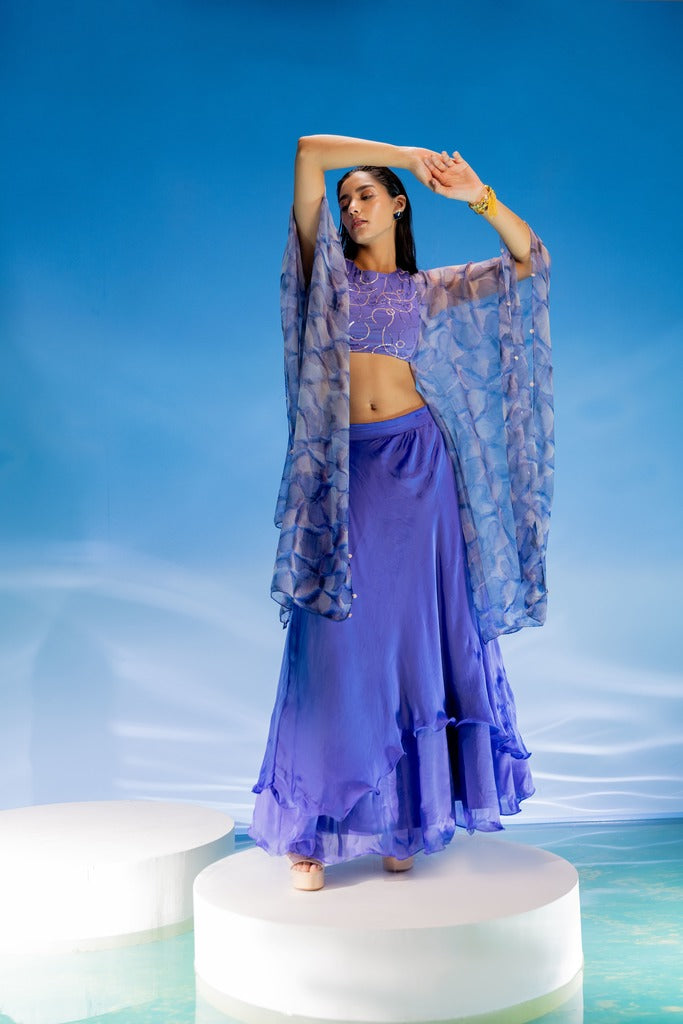 Abstract Marble Skirt set-2 pcs