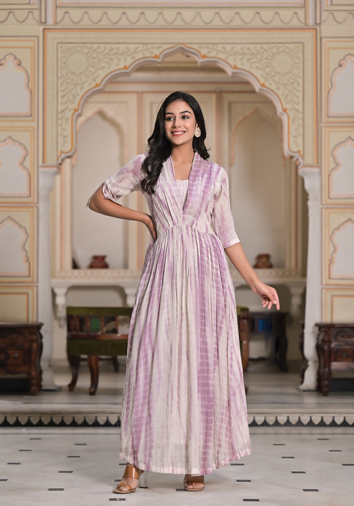 Levender Tie-Dye Sequin Ripple Dress