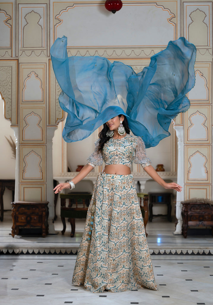 Florentina silk lehenga set-3PCS