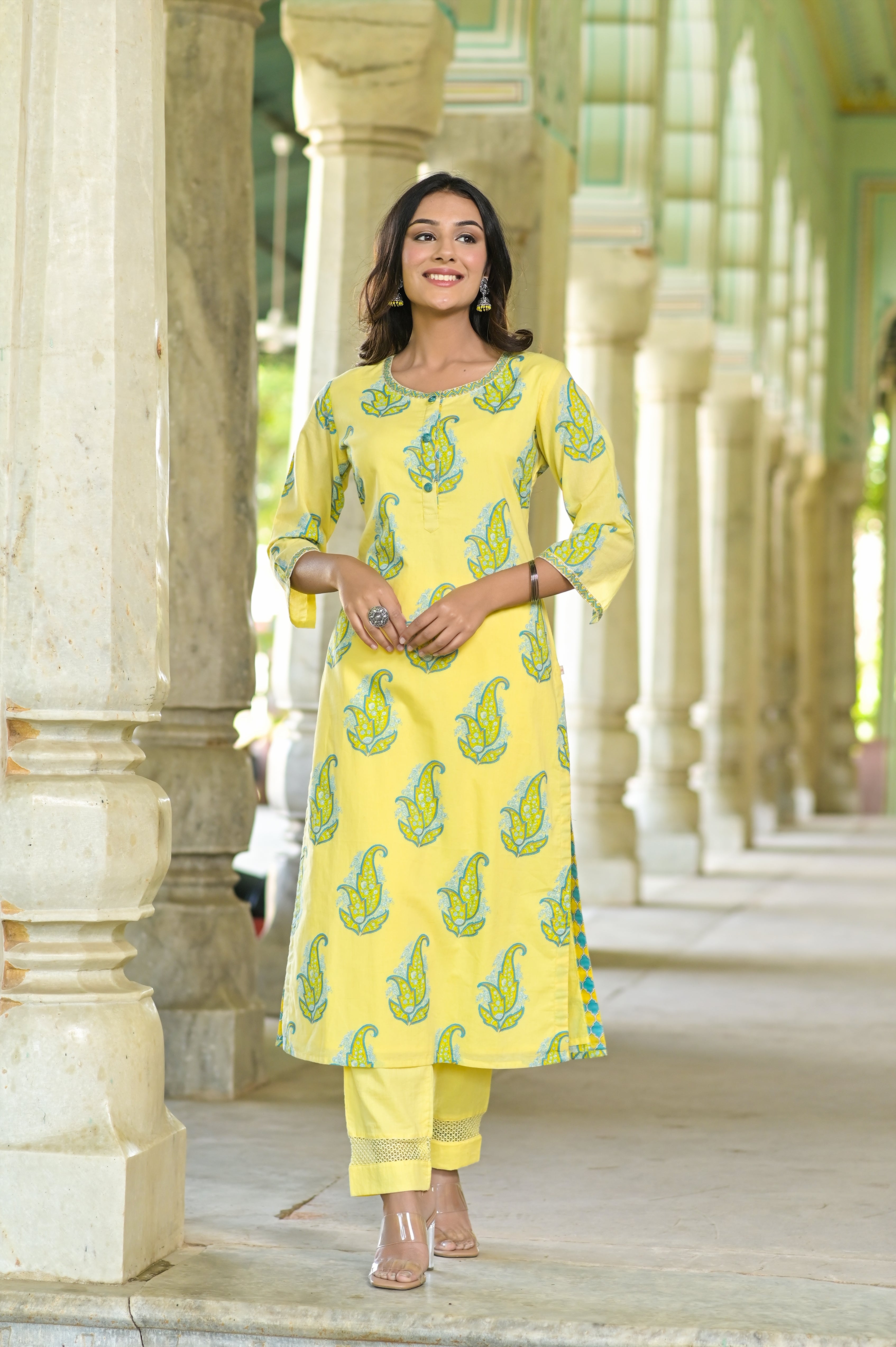 Sunshine Paisley Kurta Set-2pcs