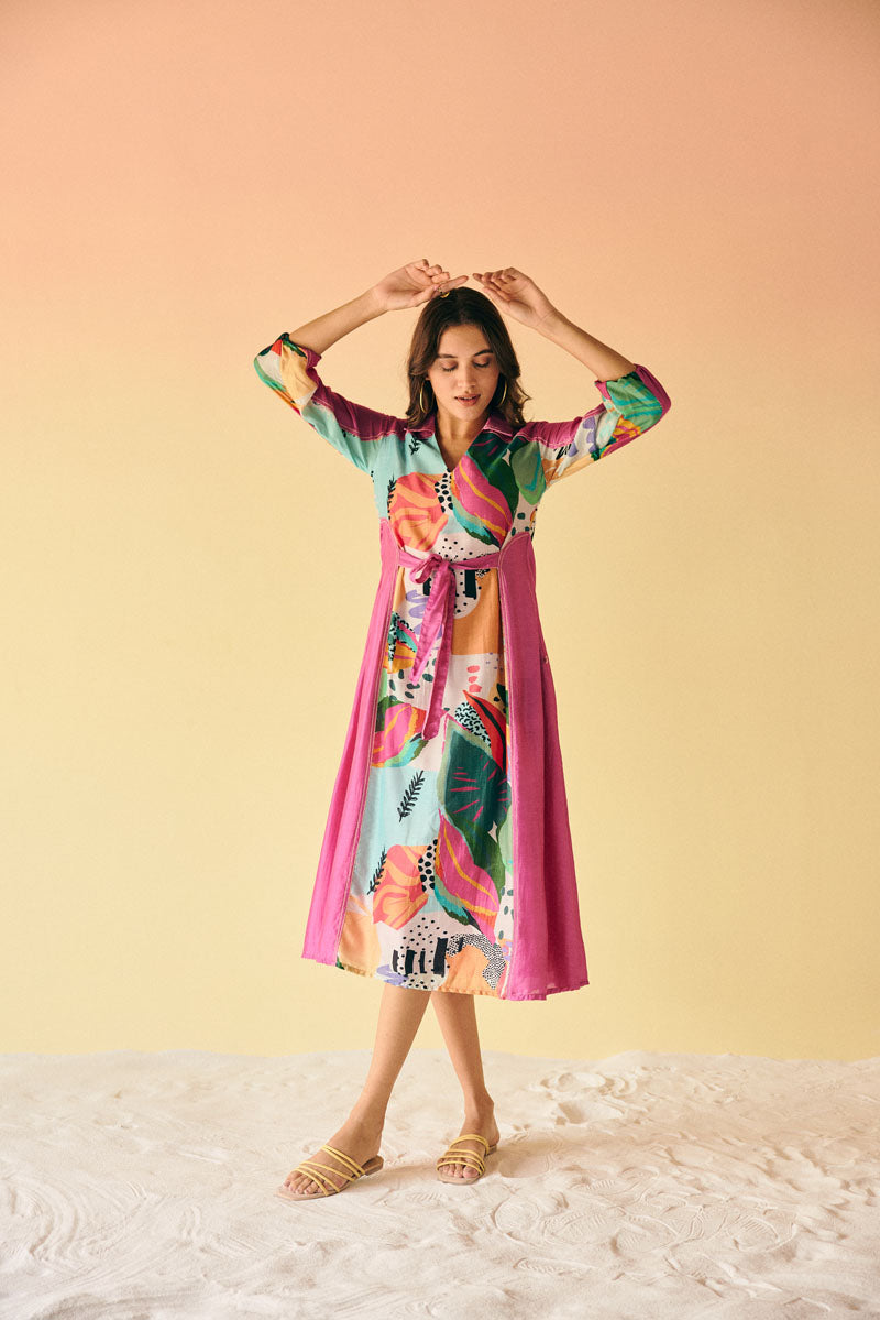 BEACHY FRONT BELT DRESS