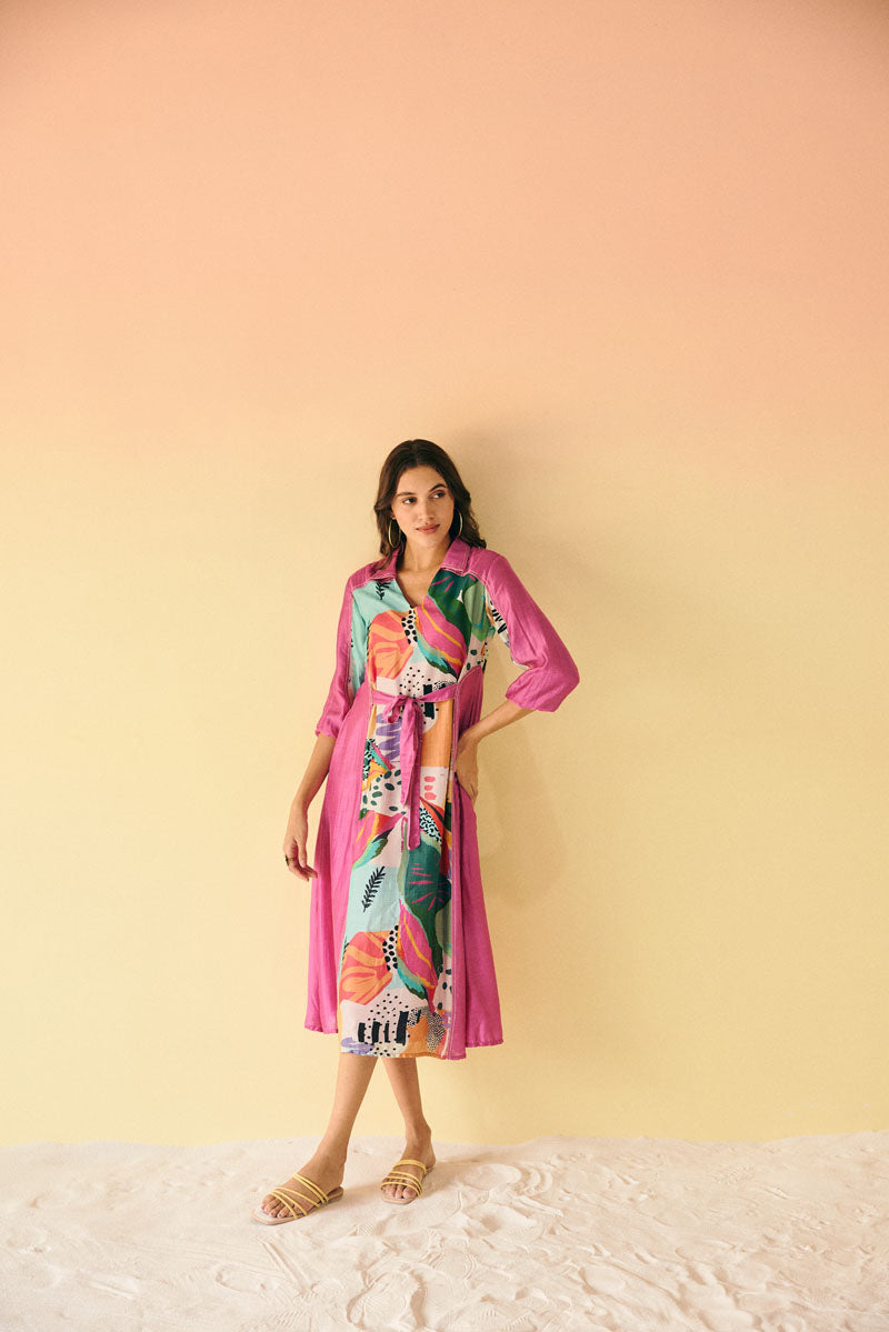 BEACHY FRONT BELT DRESS