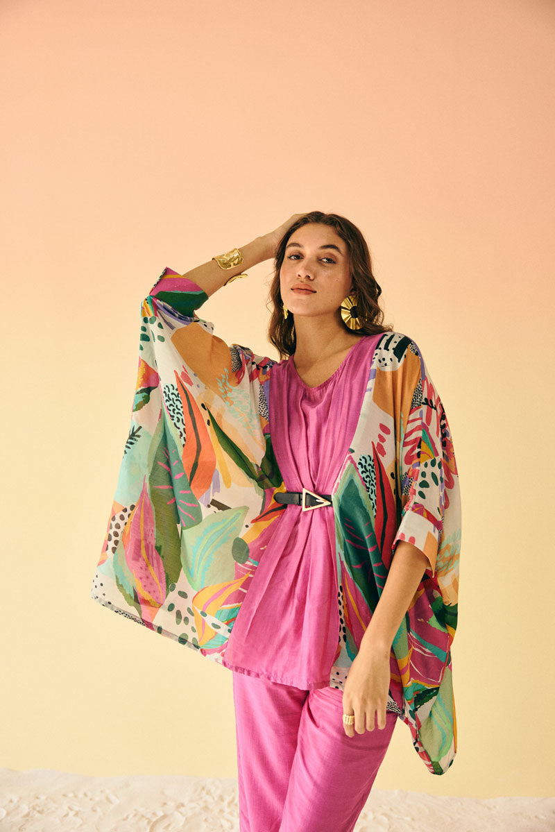 BELTED KAFTAN CO-ORDSET WITH PANTS