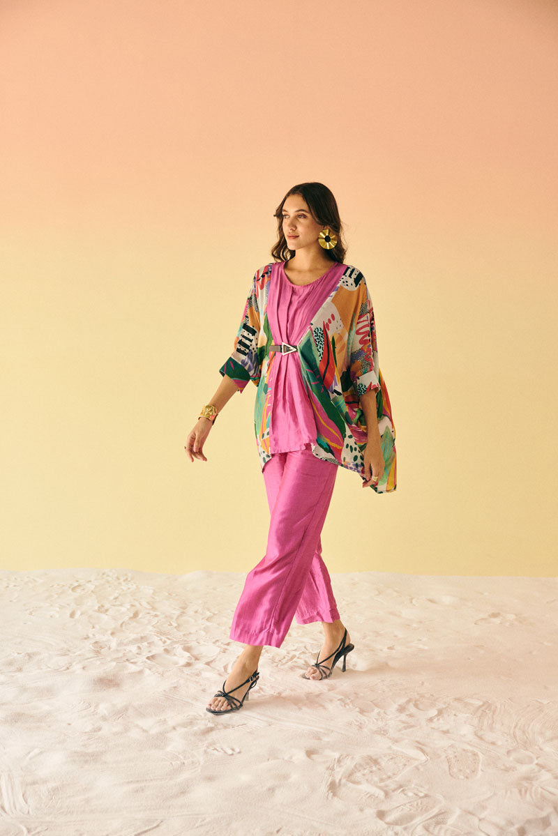 BELTED KAFTAN CO-ORDSET WITH PANTS
