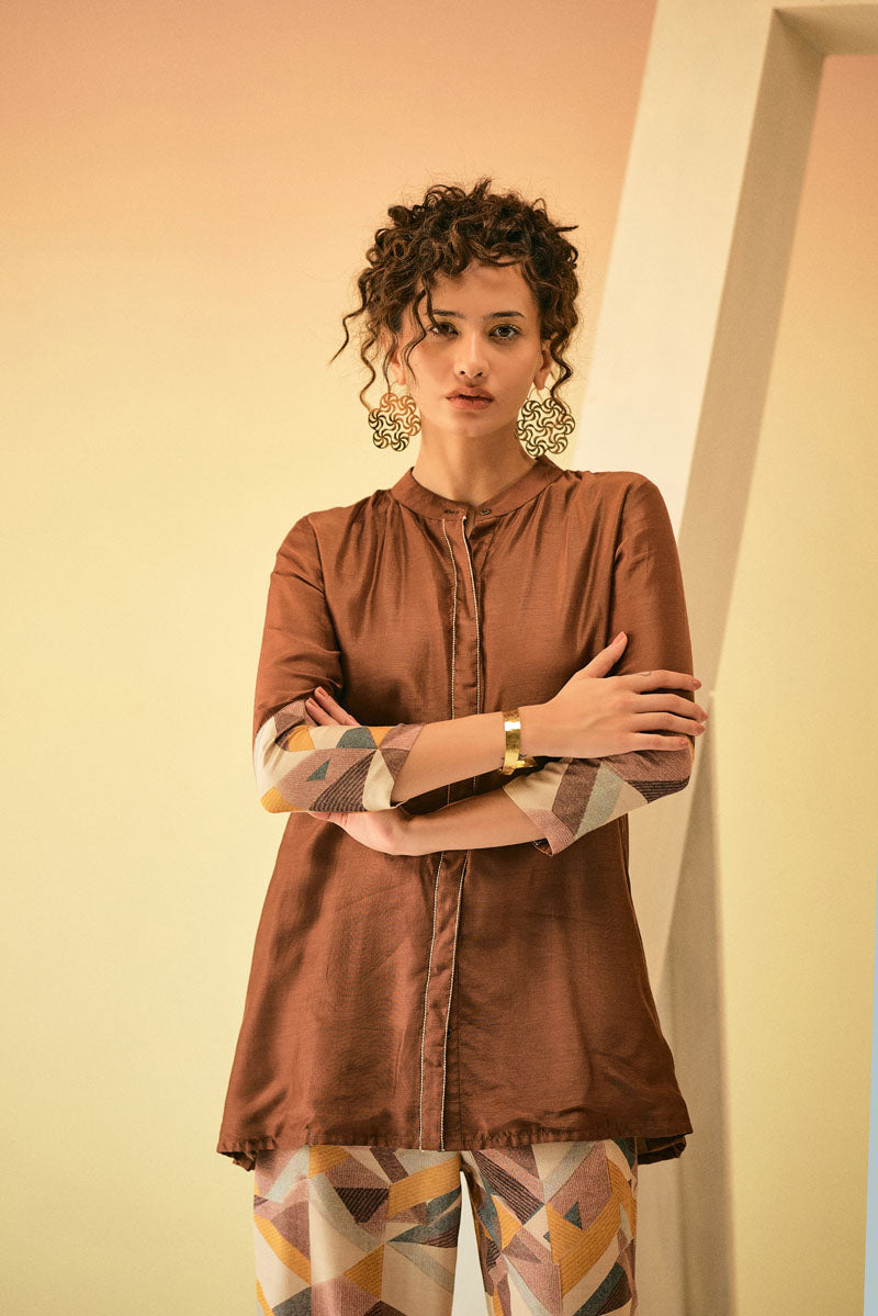 SOILD SHIRT SET WITH PANTS