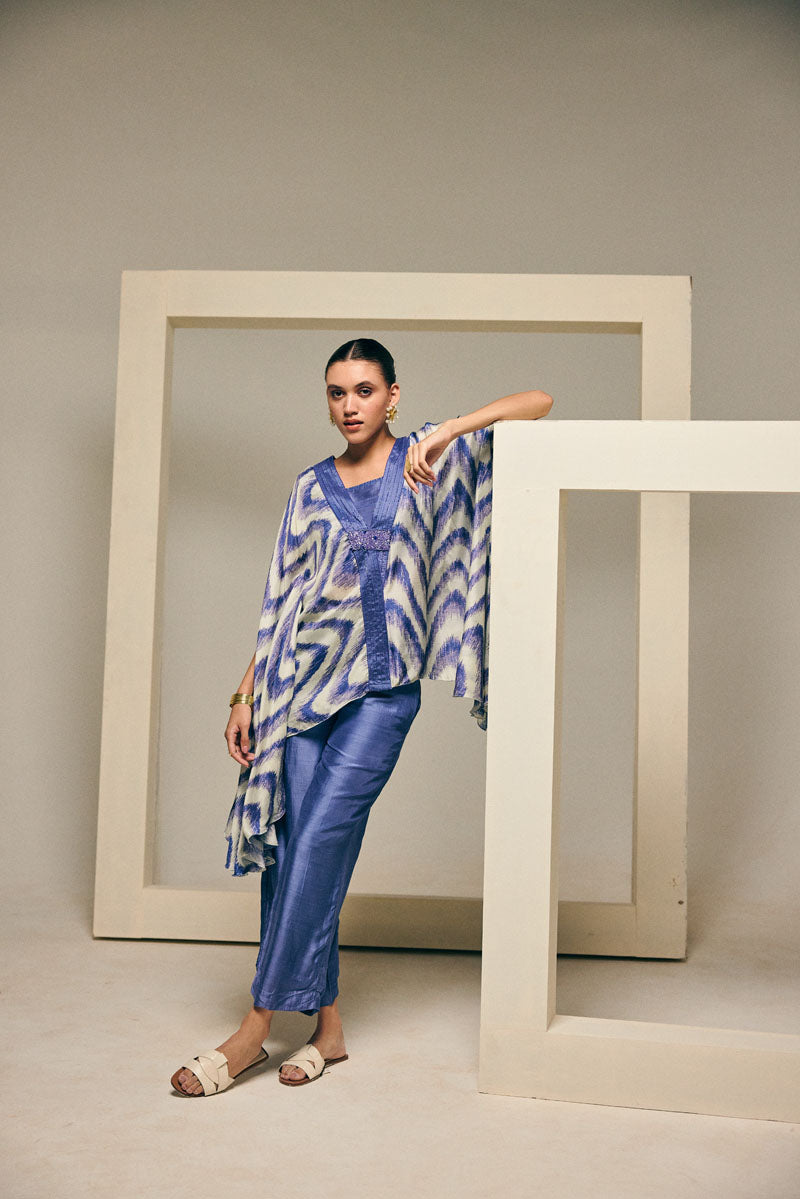 CHEVRON KAFTAN WITH BUSTIER & PANTS
