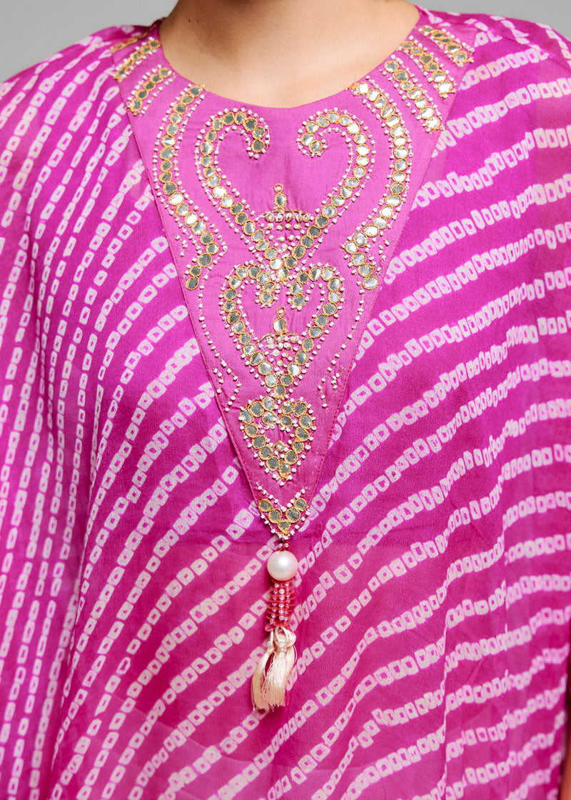 PINK EMBELLISHED KAFTAN SET