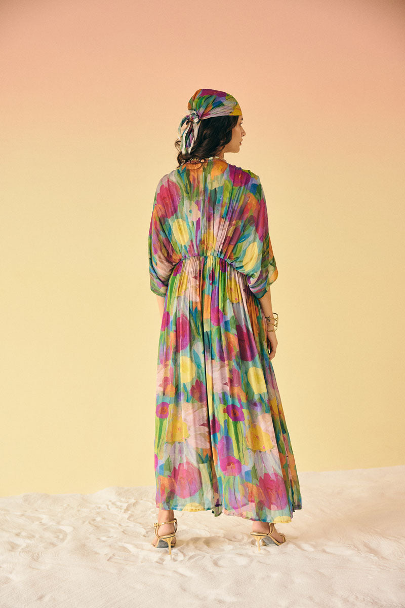 CAPE WITH SPAGHETTI DRESS