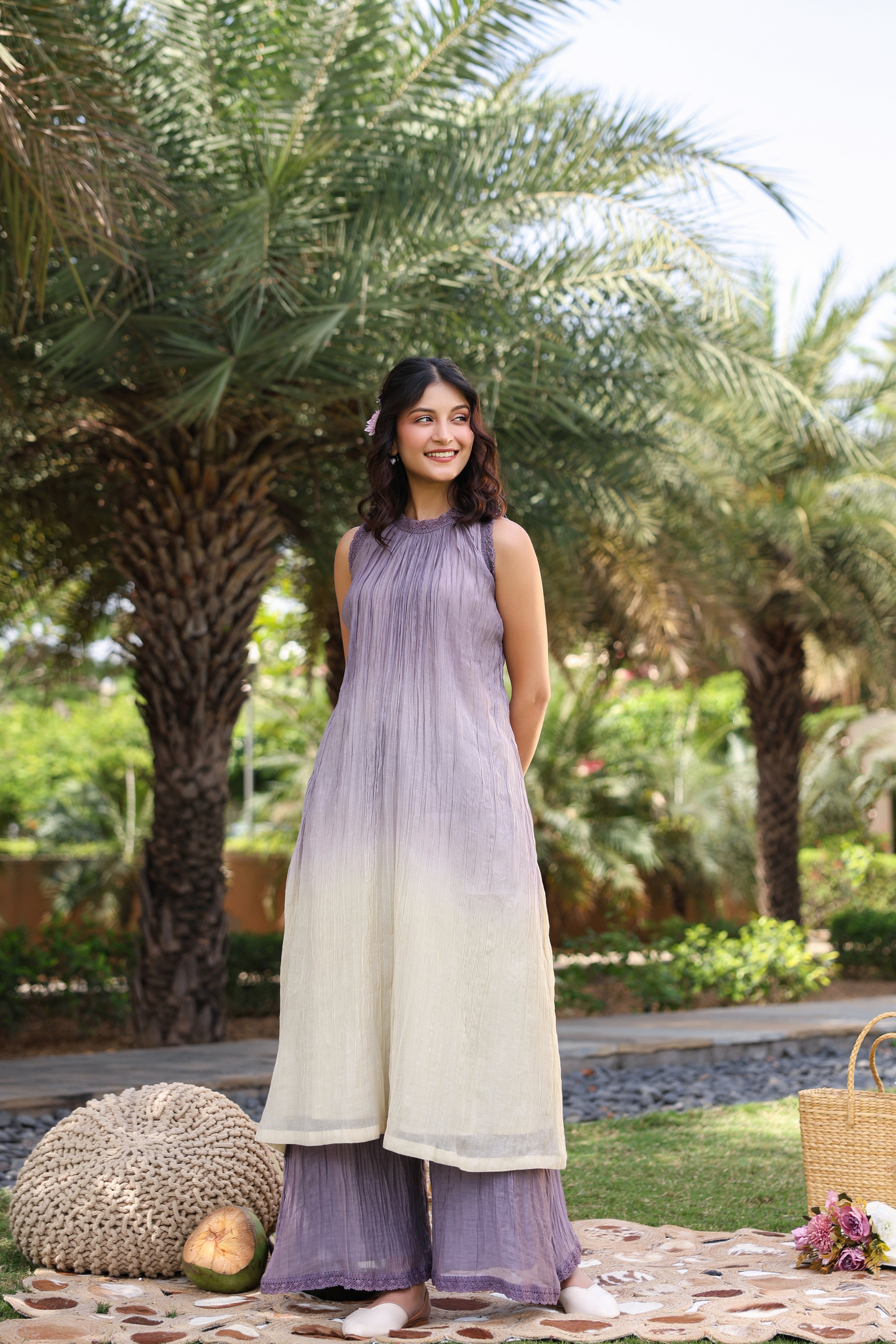 Gul Purple Ombre Long Coord Set