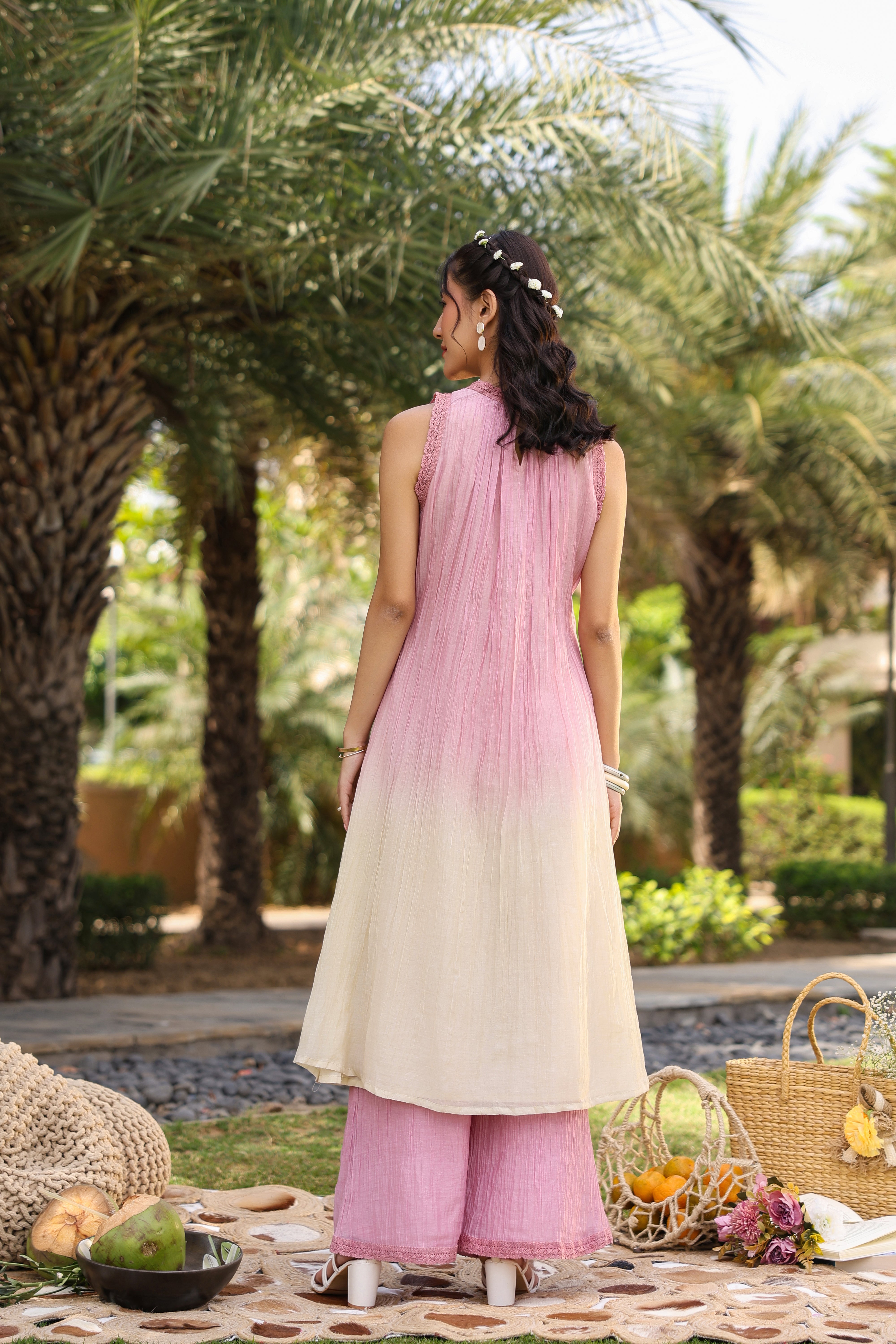 Gul Pink Ombre Long Coord Set