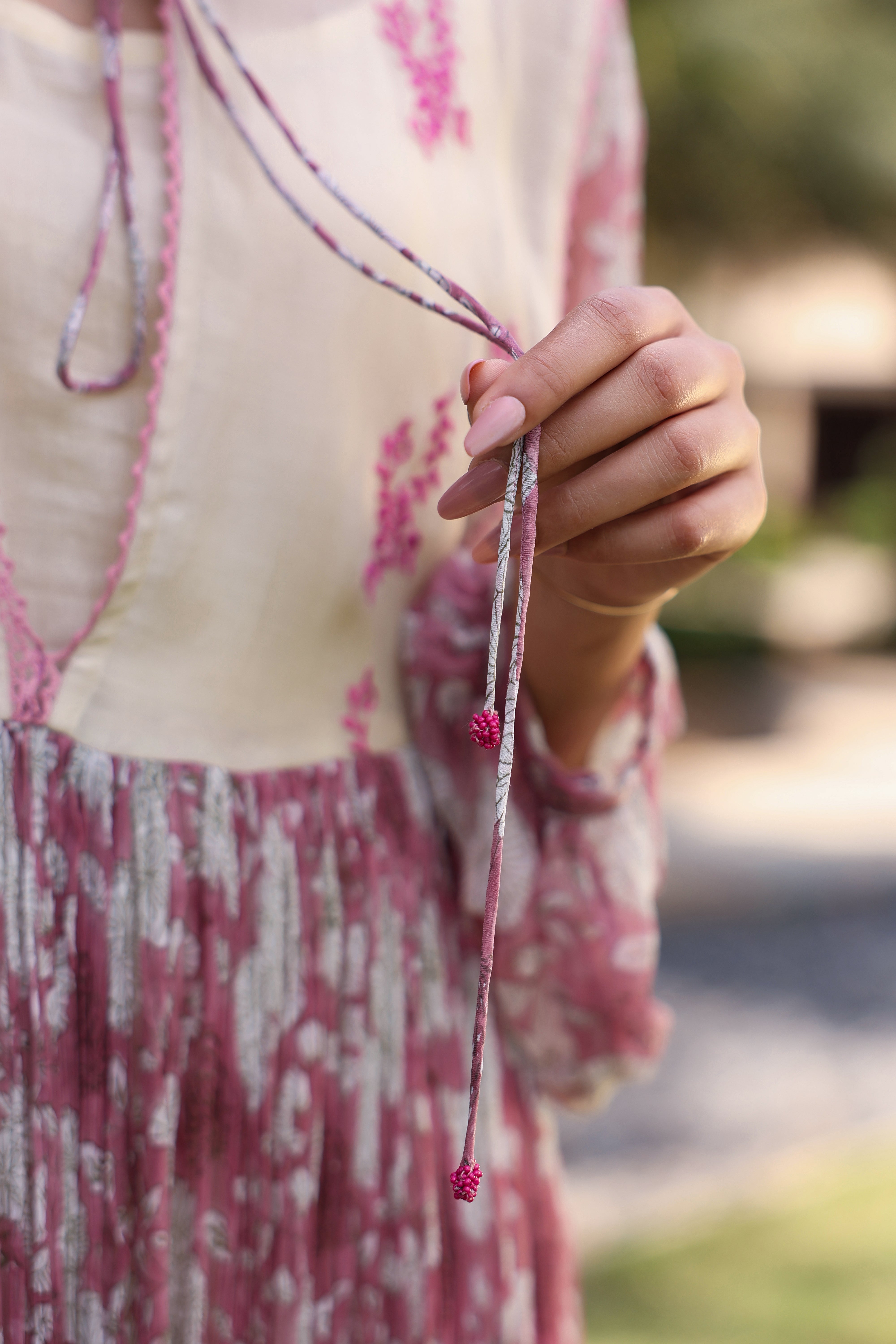 Gul Pink Chiiffon Printed Dress