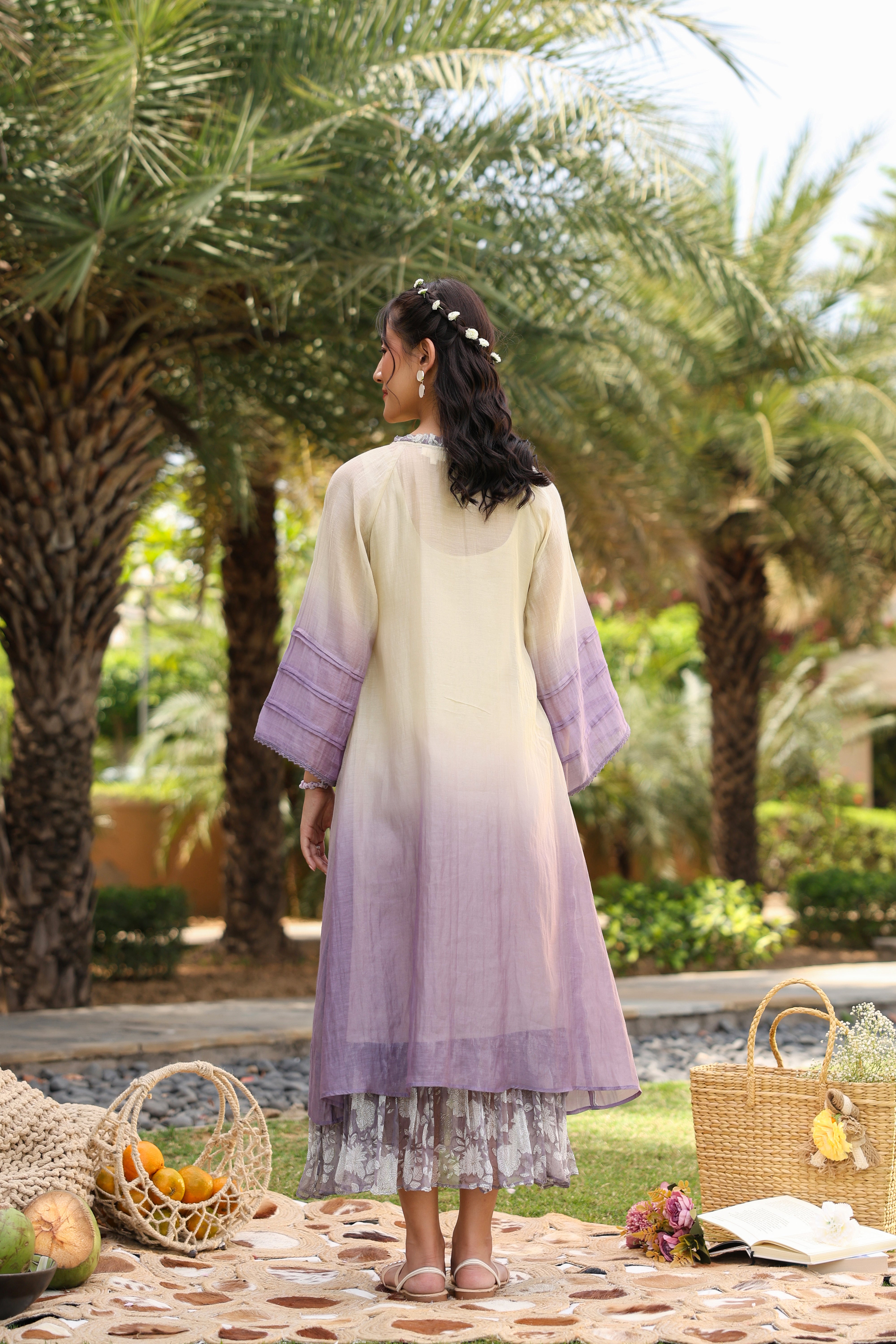 Gul Purple Ombre Frill Dress