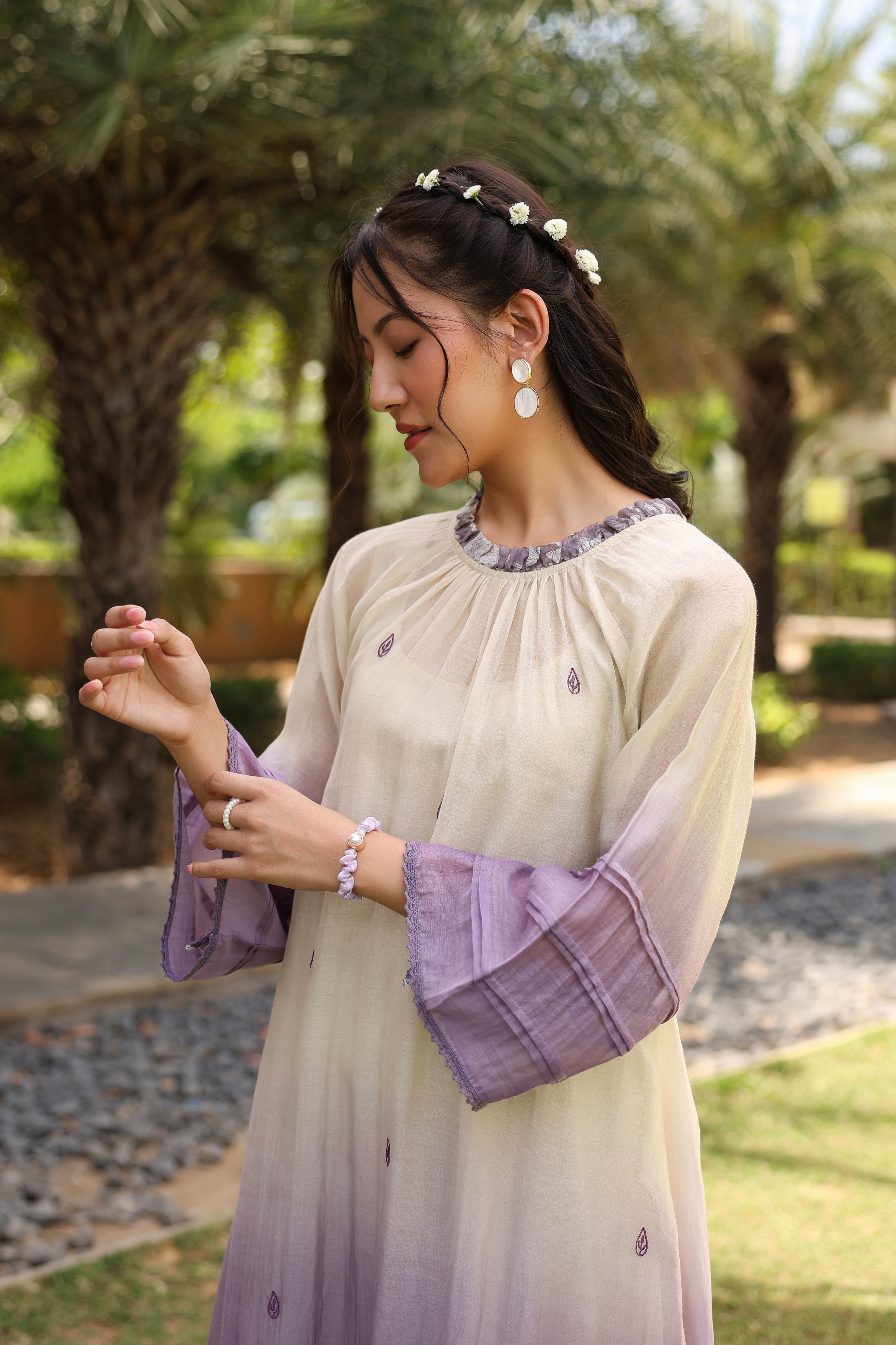 Gul Purple Ombre Frill Dress