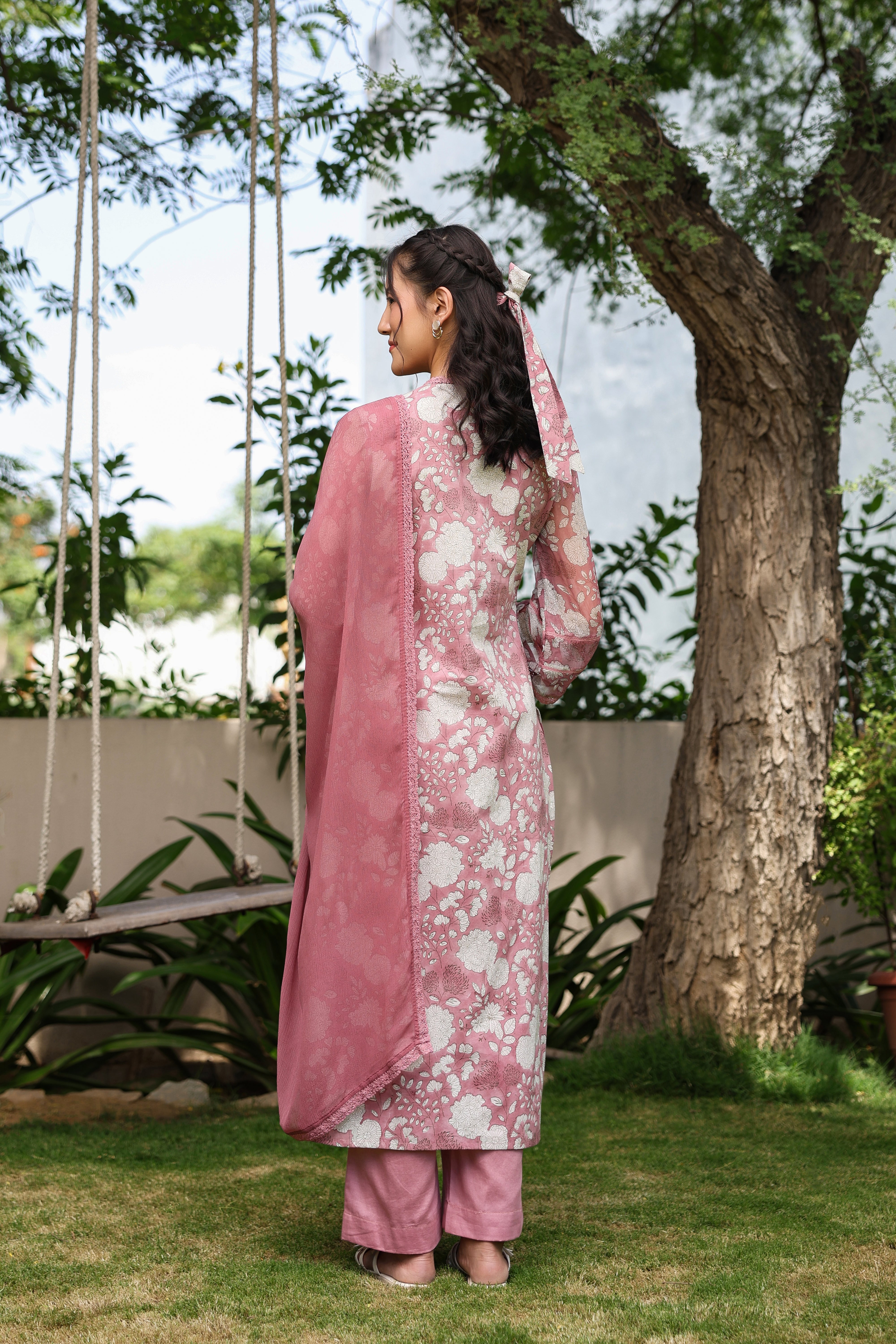 Gul Pink Cotton Printed Suit Set