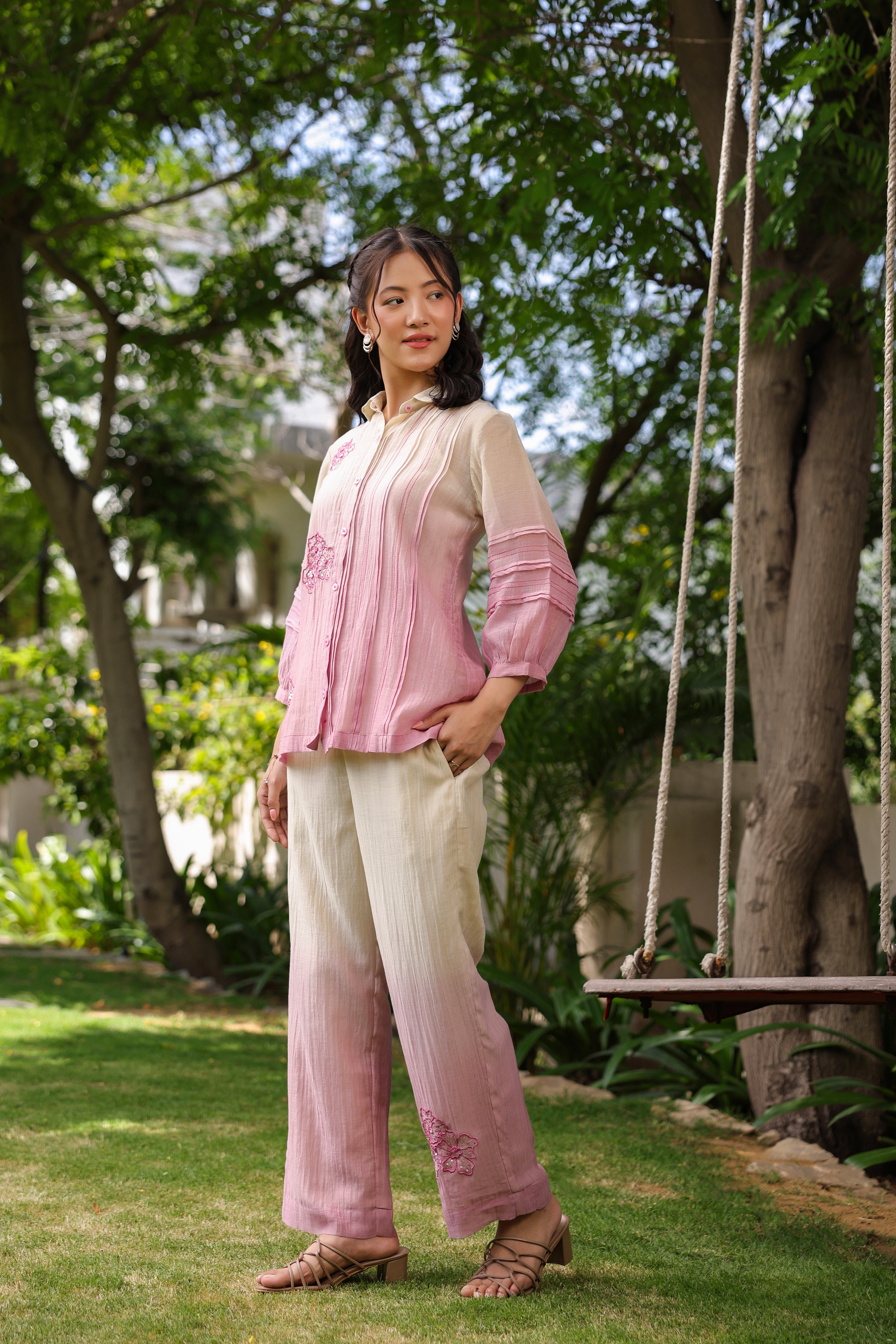 Gul Pink Ombre Shirt Coord Set