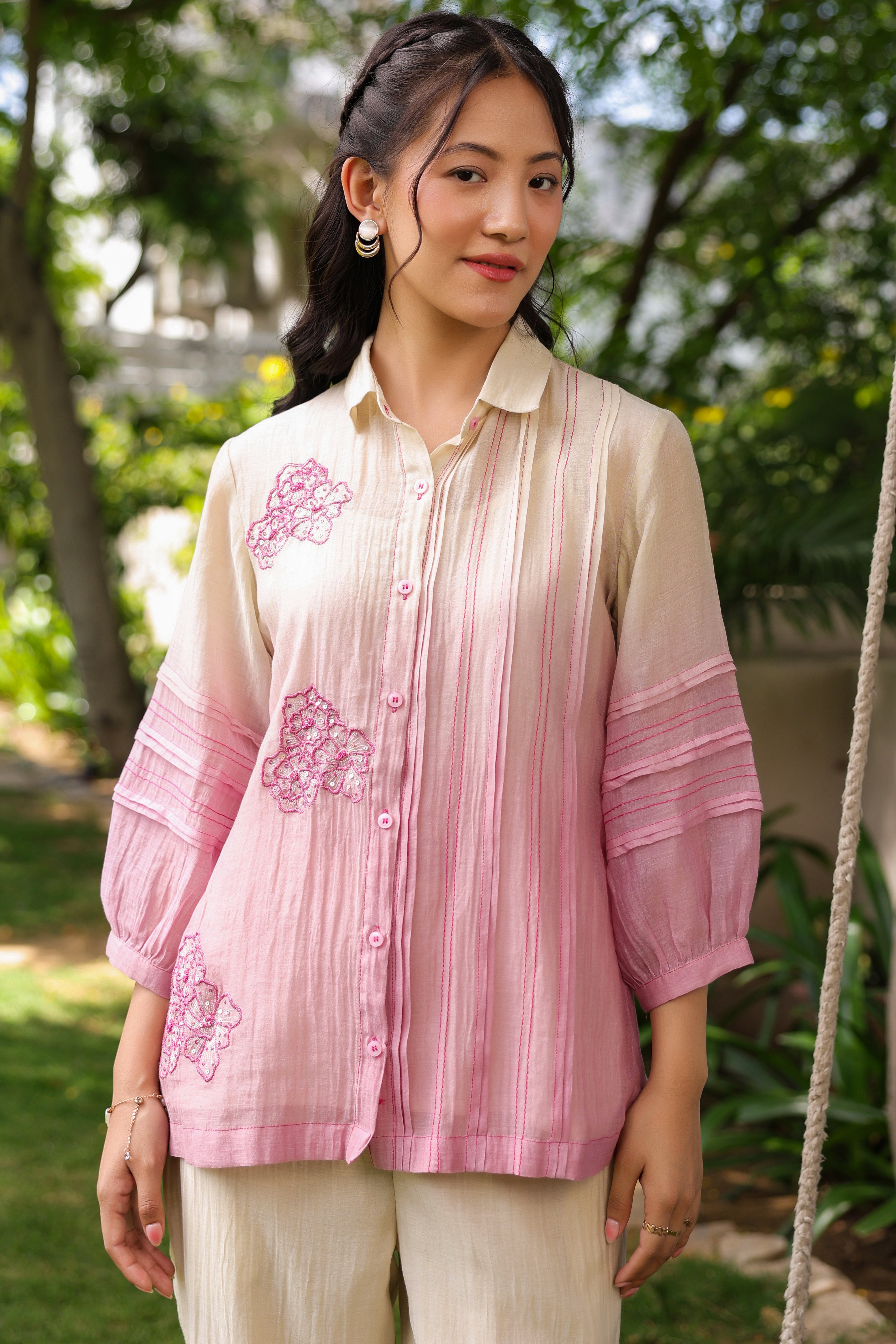 Gul Pink Ombre Shirt Coord Set