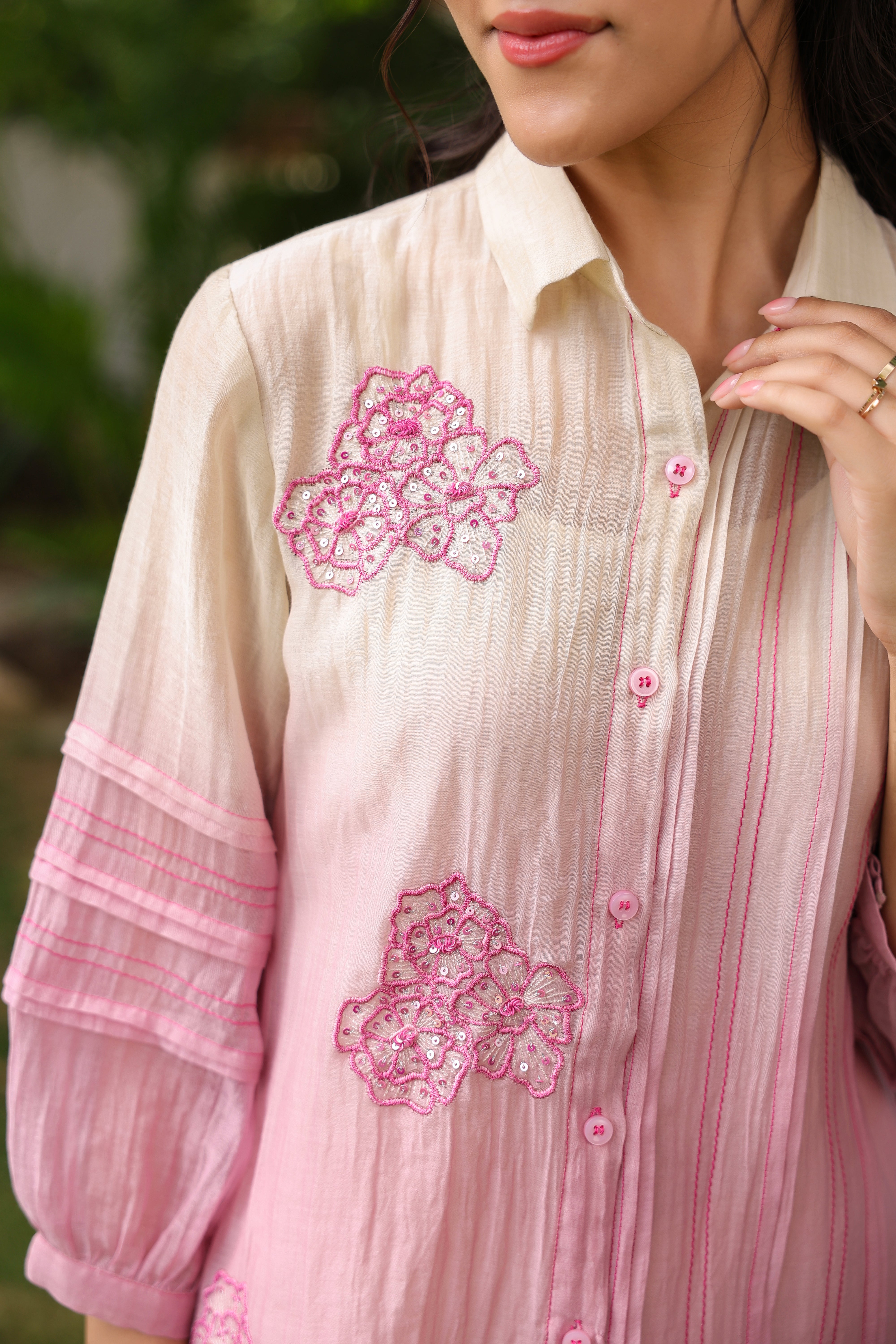 Gul Pink Ombre Shirt Coord Set