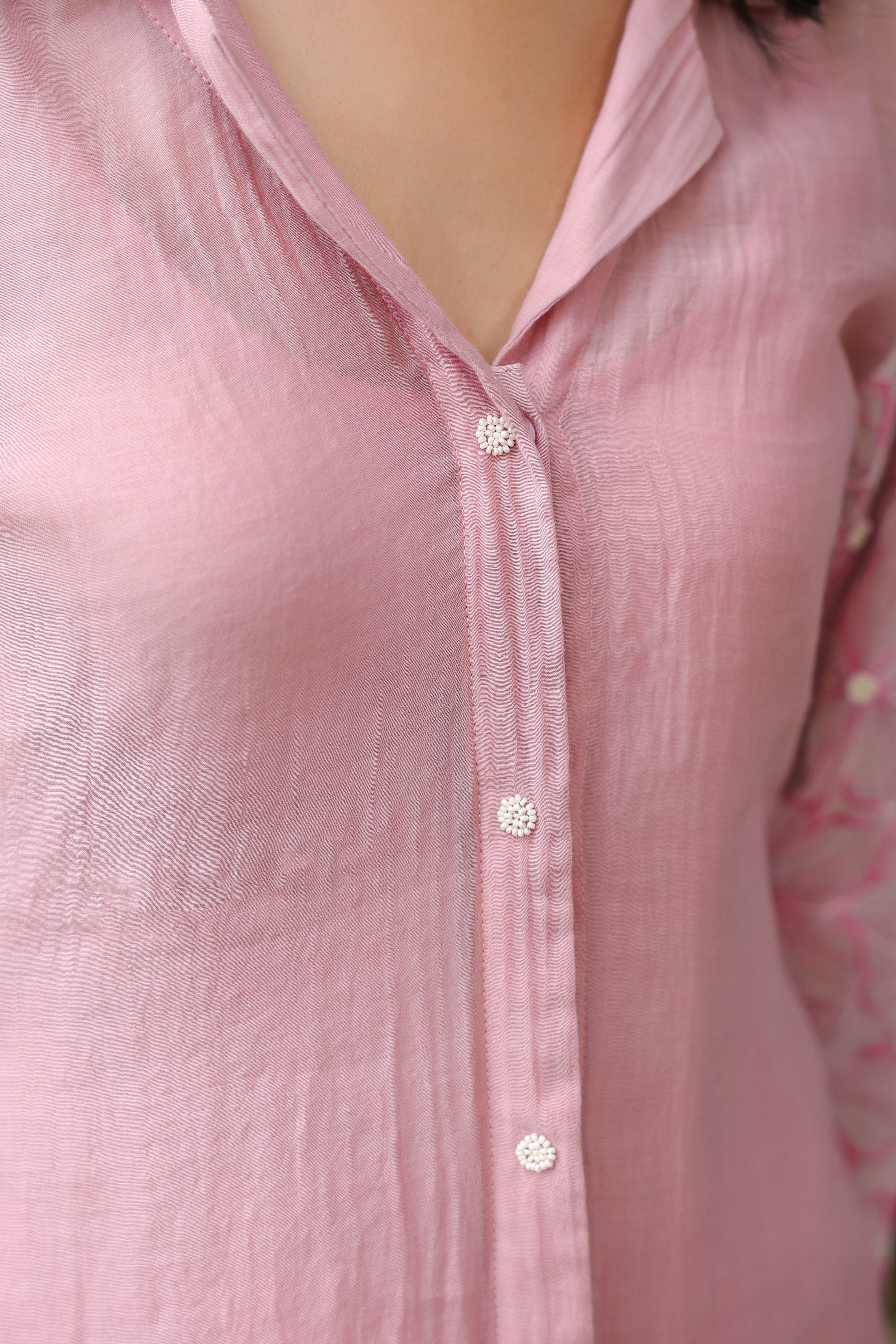 Gul Pink Sleeve Embroidered Coord Set