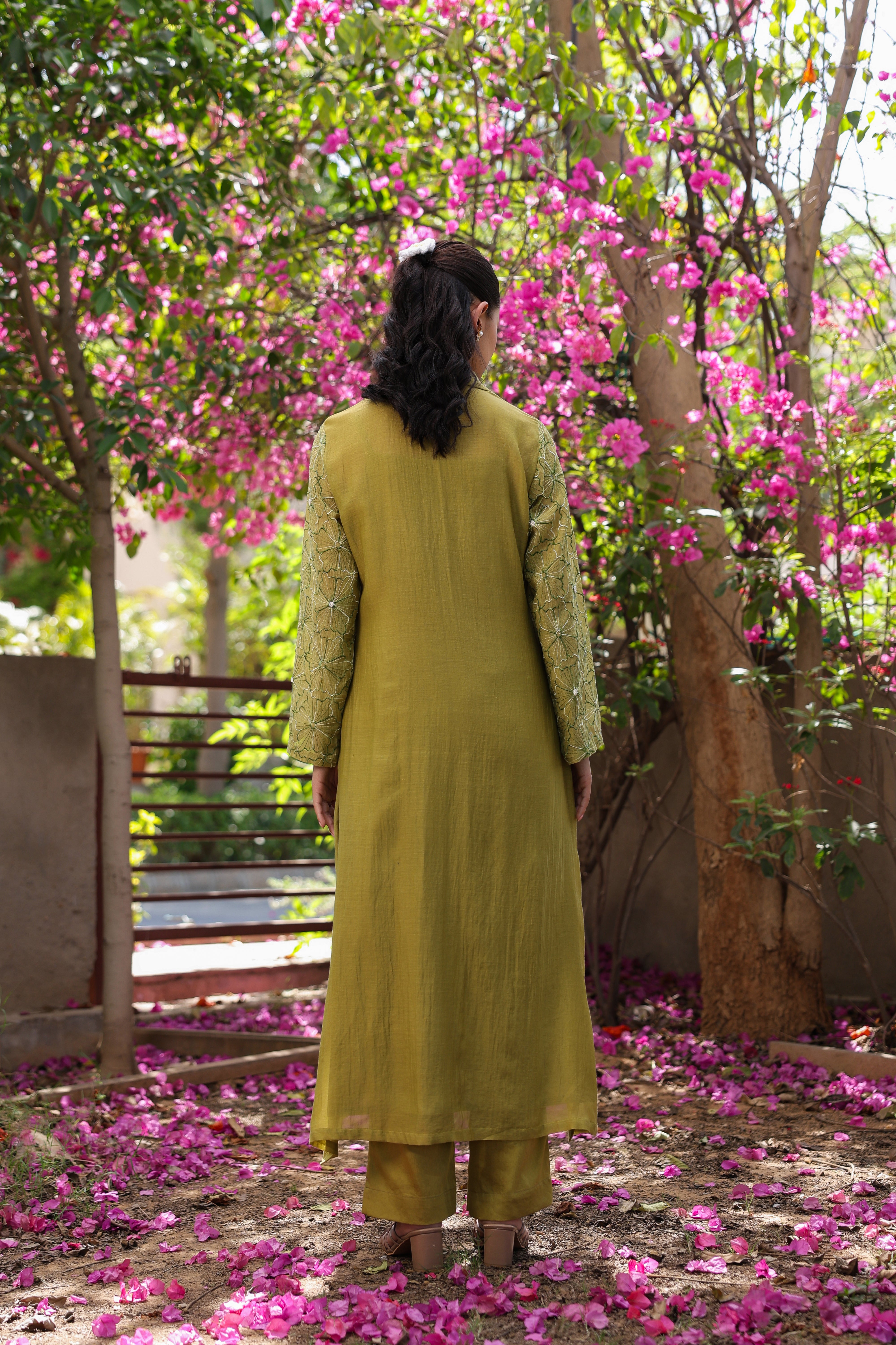 Gul Green Sleeve Embroidered Coord Set