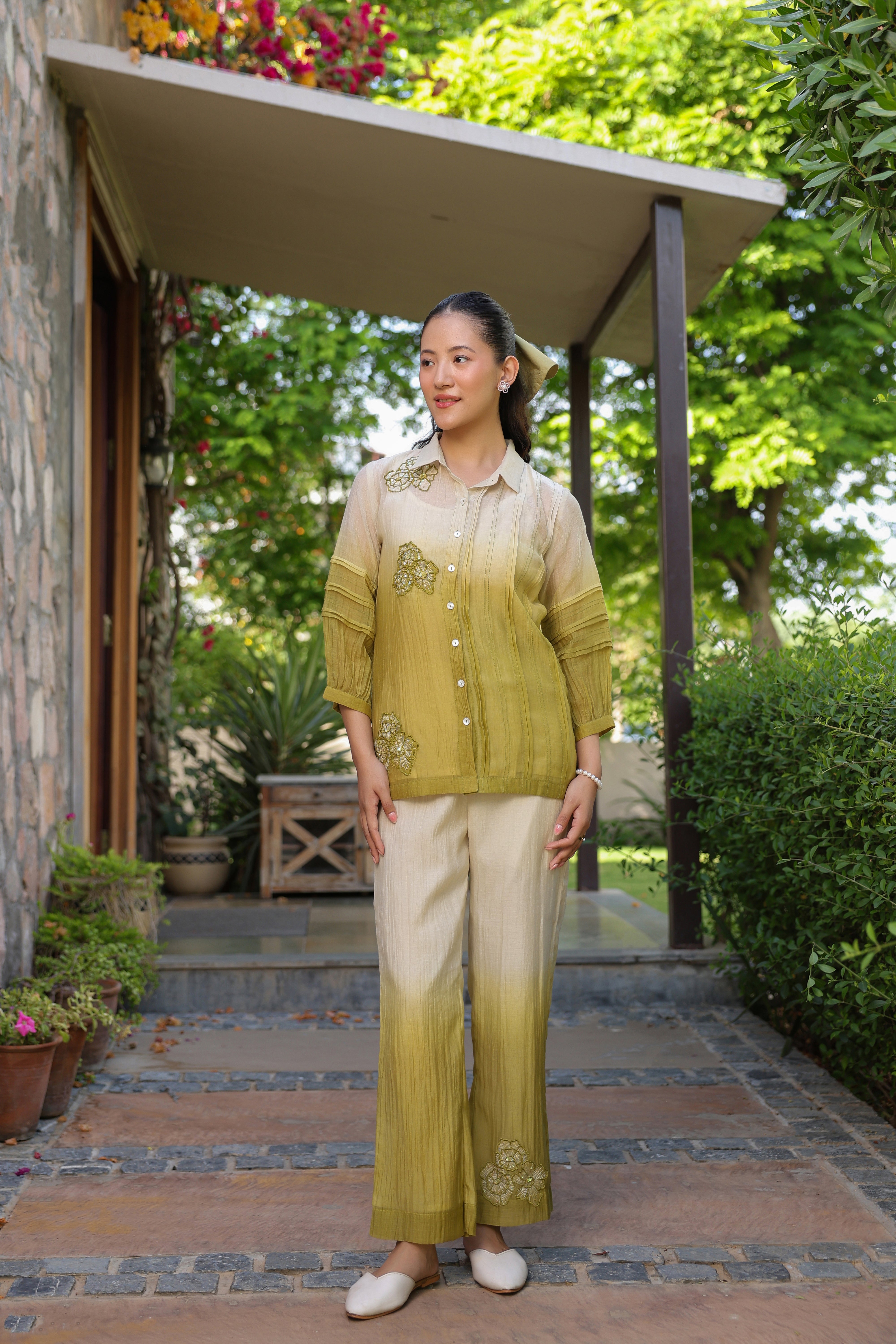 Gul Green Ombre Shirt Coord Set