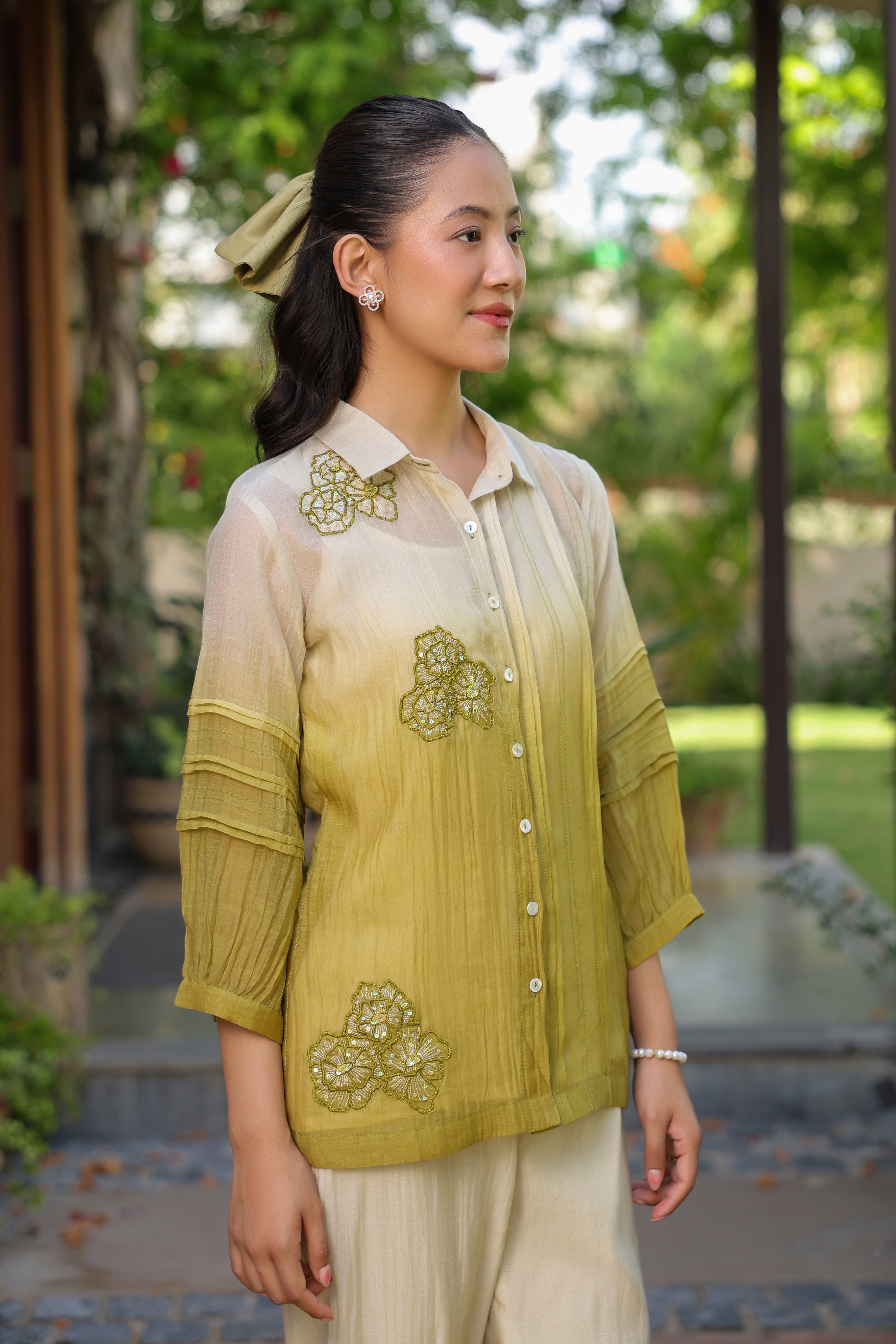 Gul Green Ombre Shirt Coord Set