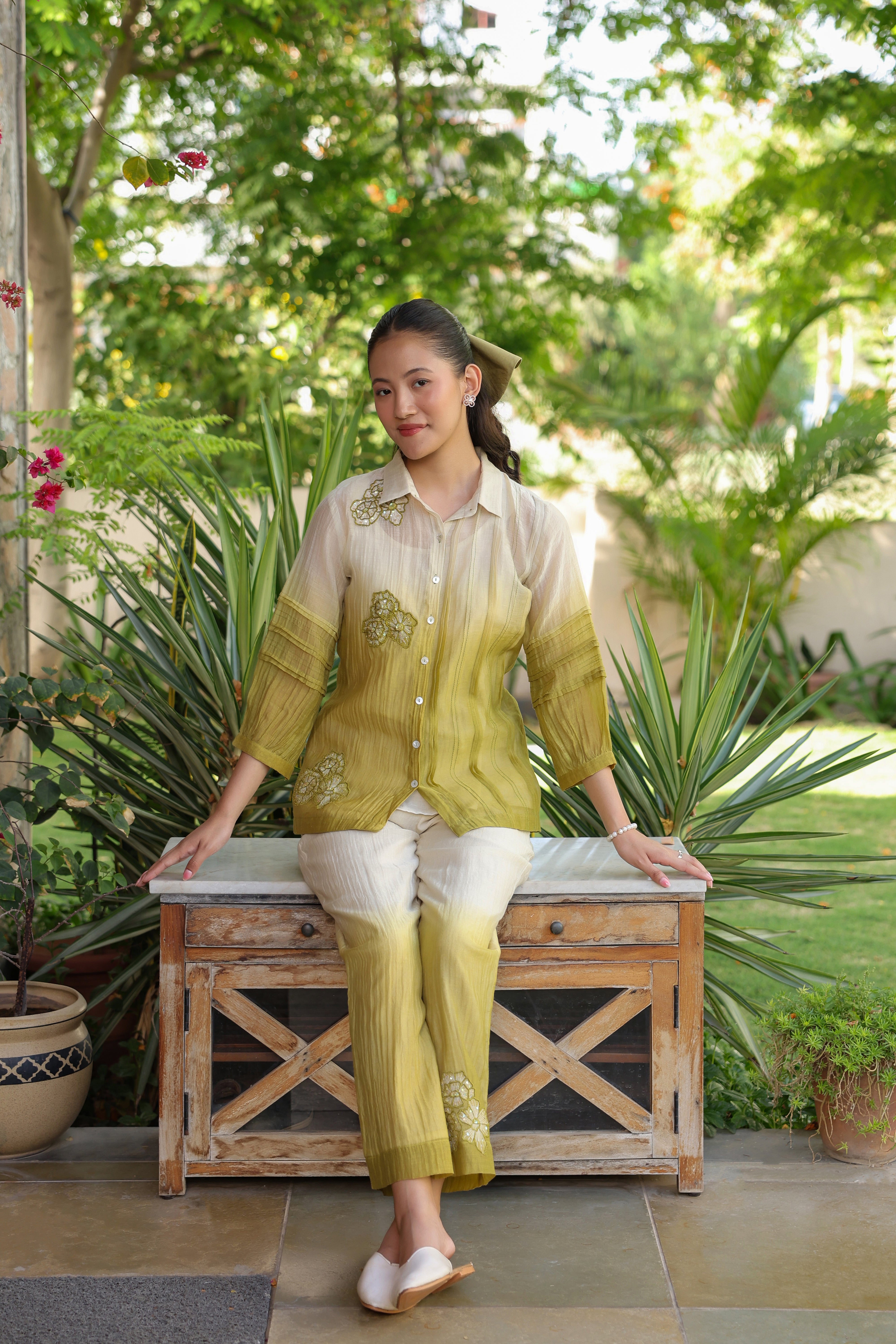 Gul Green Ombre Shirt Coord Set