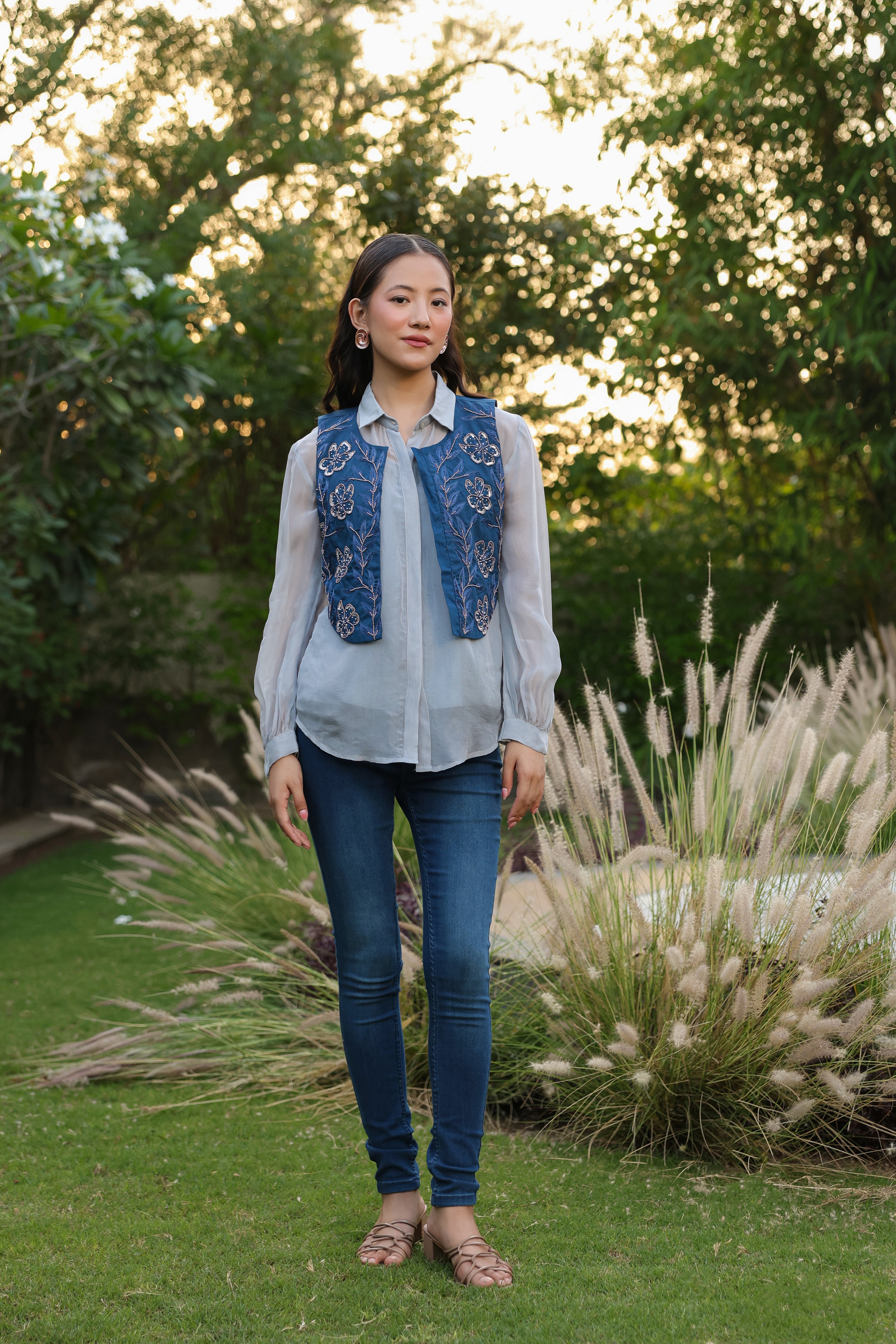 Organza Shirt with Vest