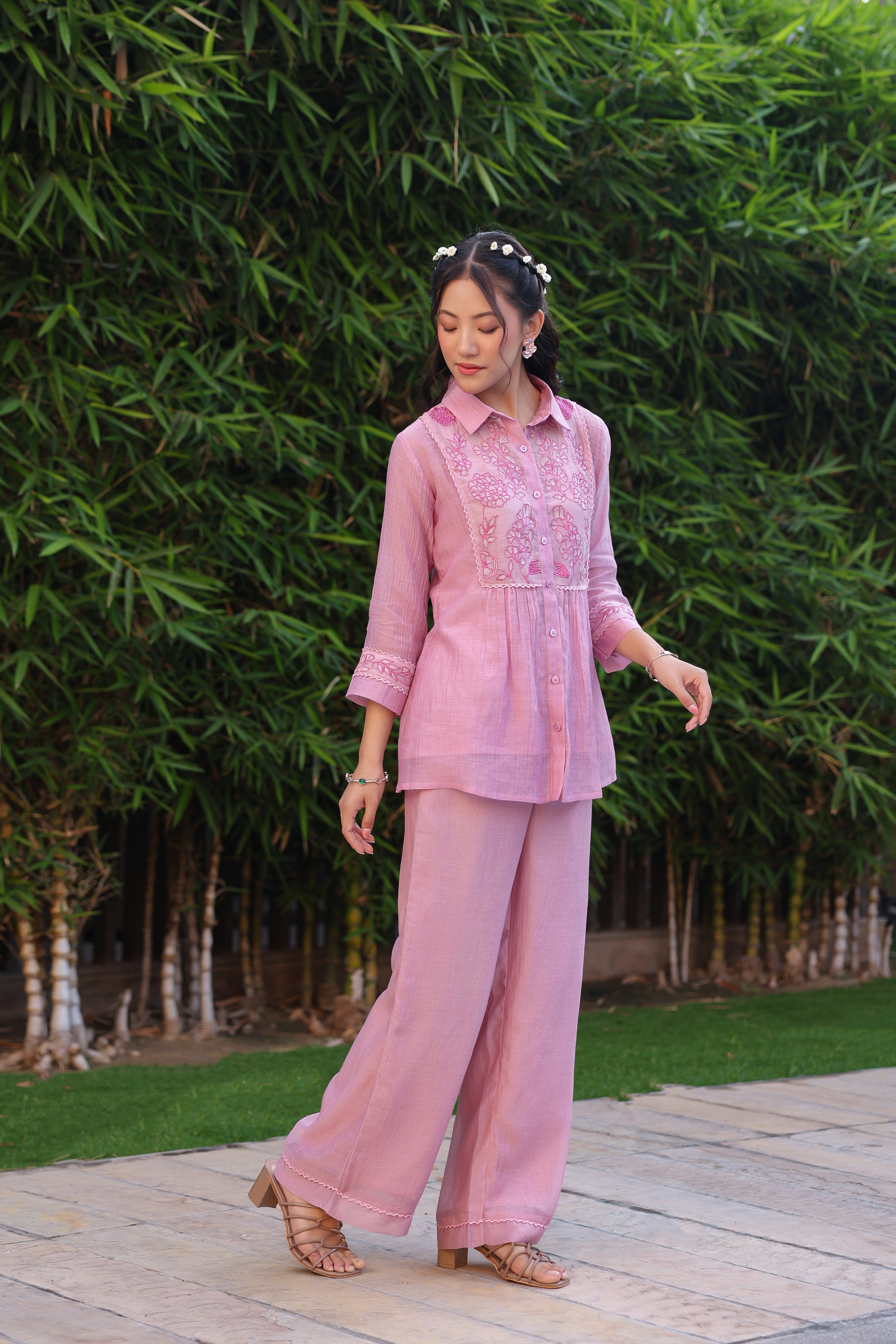 Gul Pink Yoke Coord Set