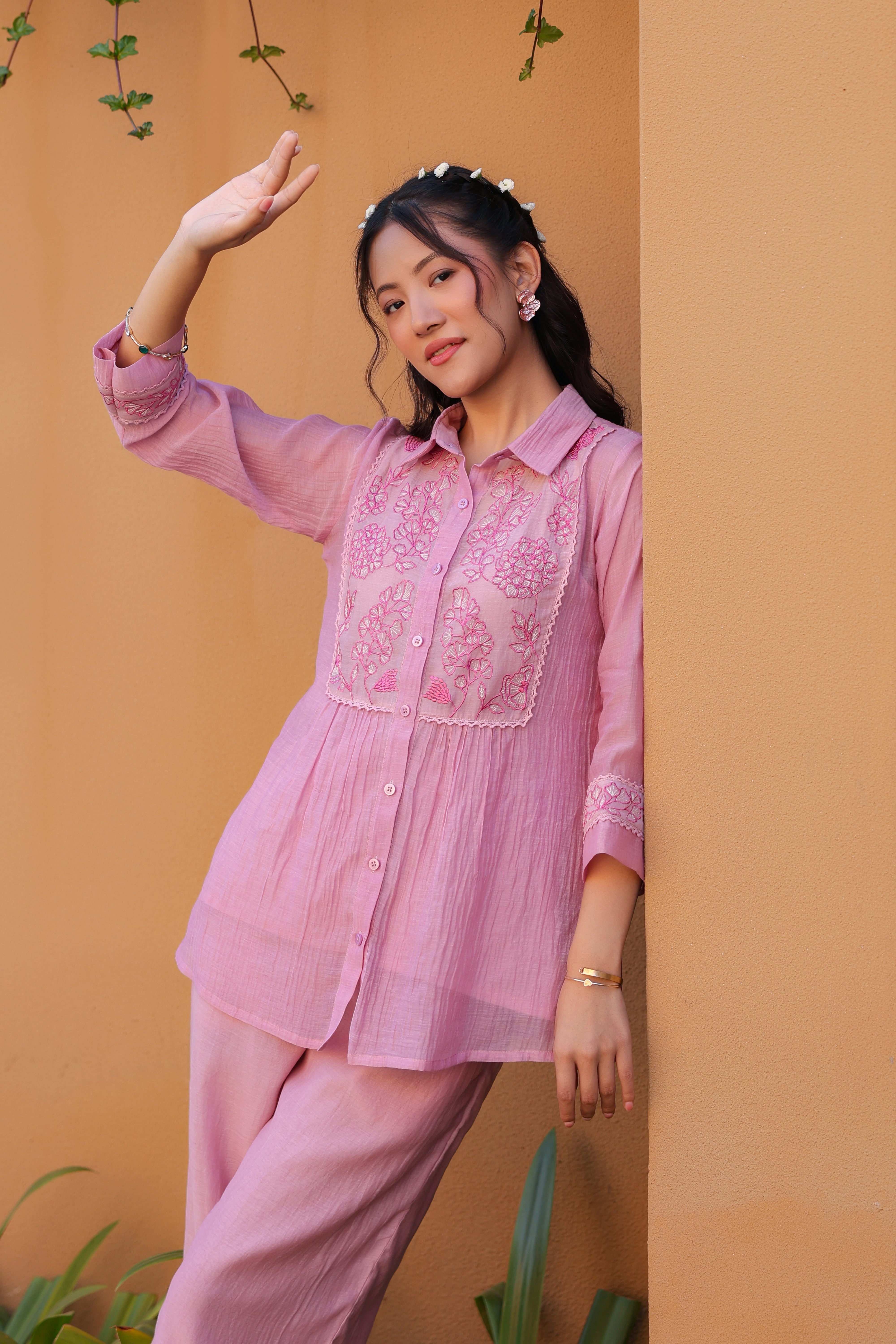 Gul Pink Yoke Coord Set