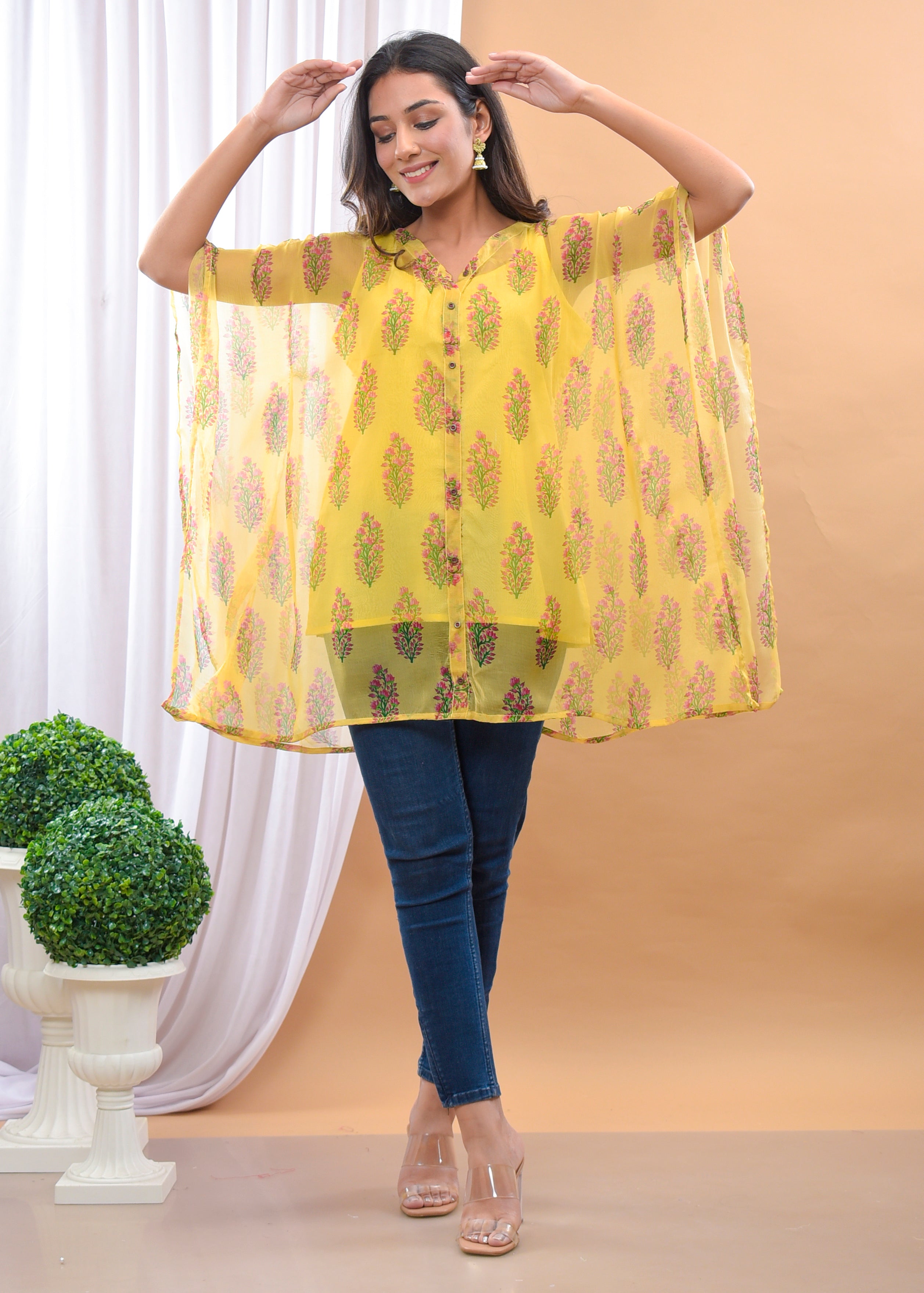 Six Flower Buti Kaftan
