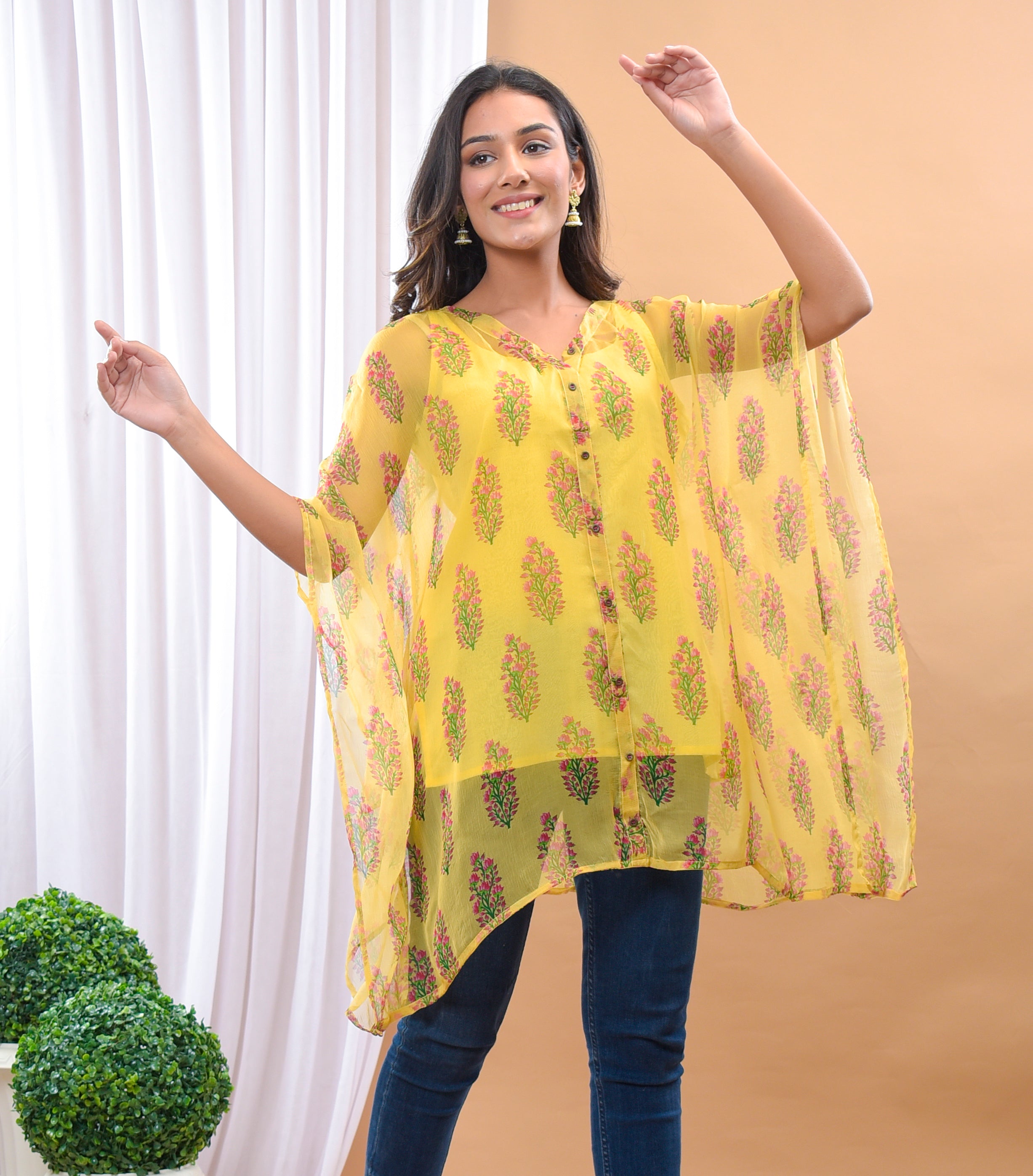 Six Flower Buti Kaftan-2pcs
