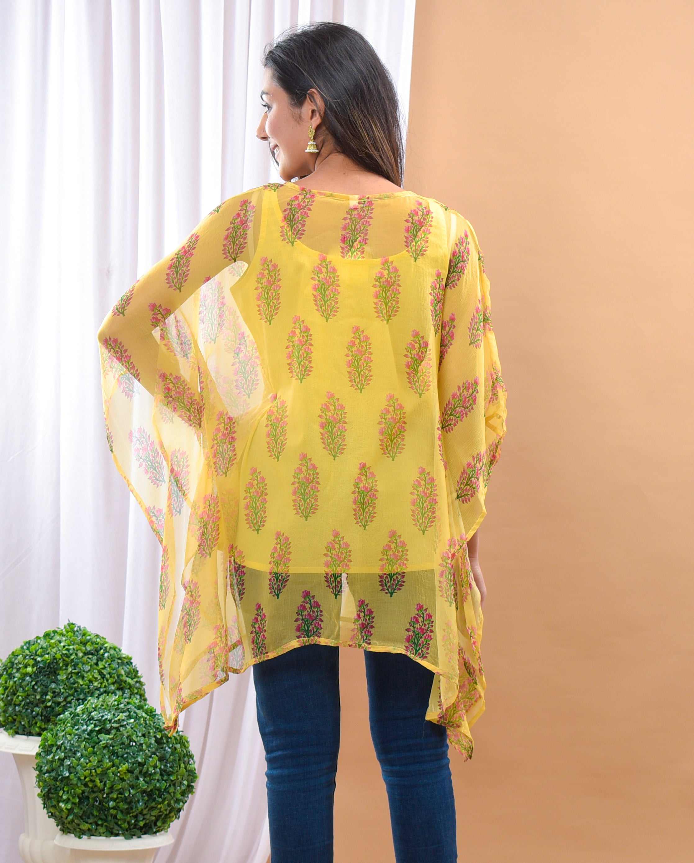 Six Flower Buti Kaftan-2pcs