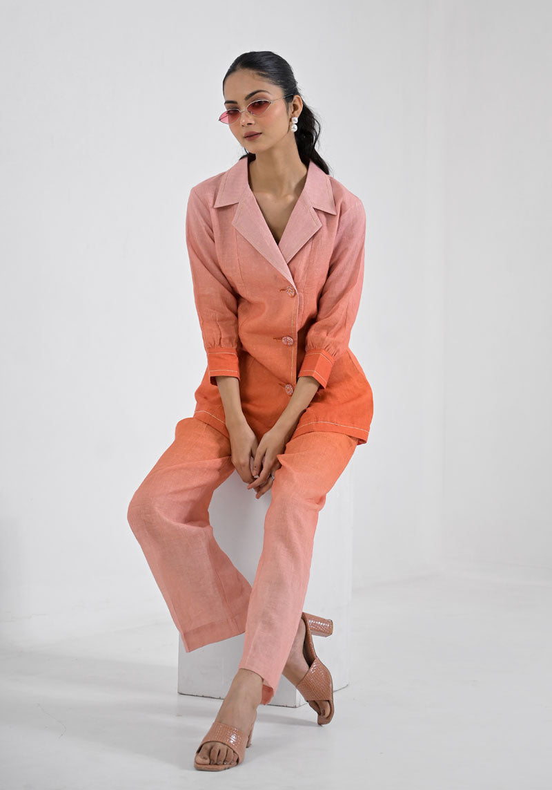 Breeze Orange Ombre Co-ord Set-2pcs