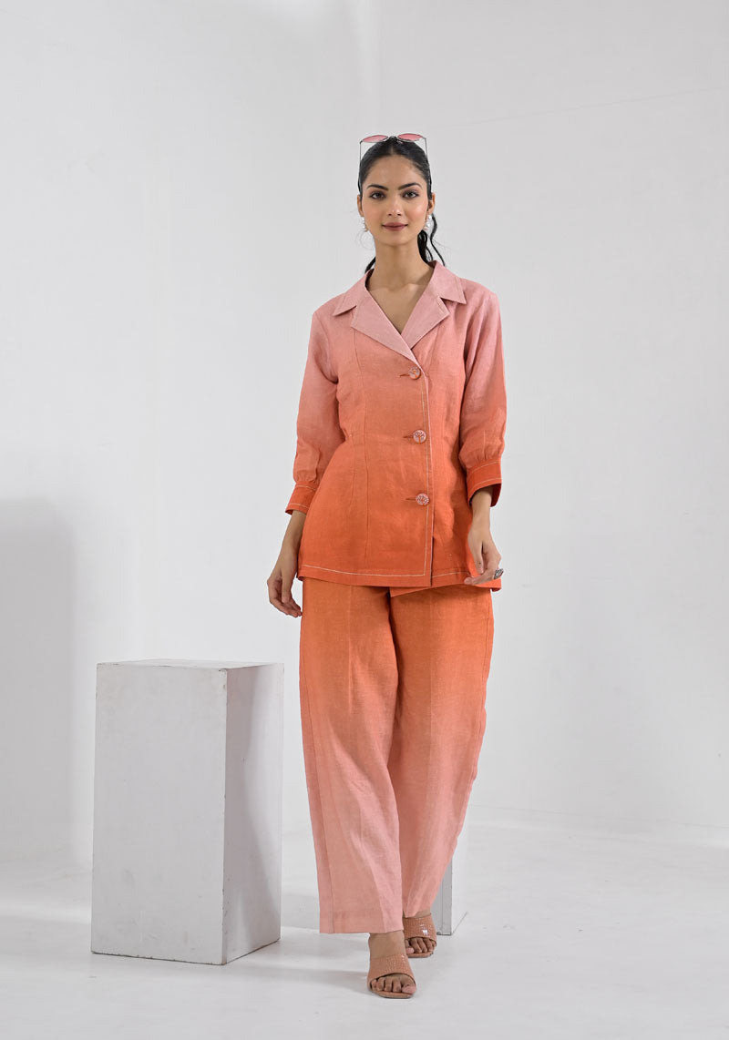 Breeze Orange Ombre Co-ord Set-2pcs