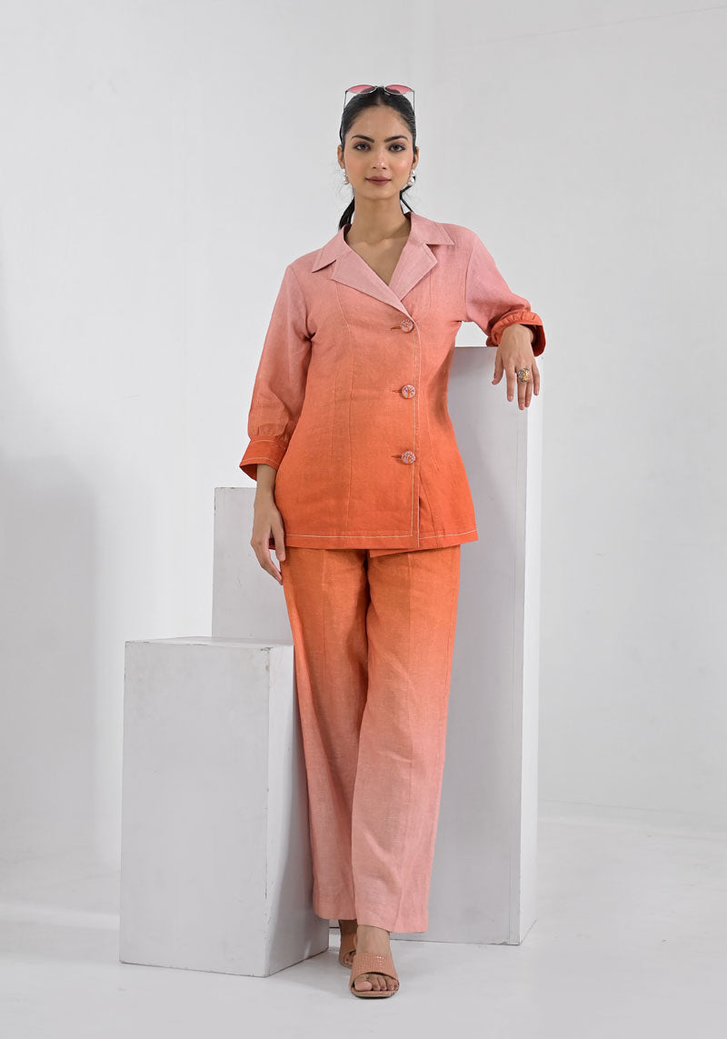 Breeze Orange Ombre Co-ord Set-2pcs