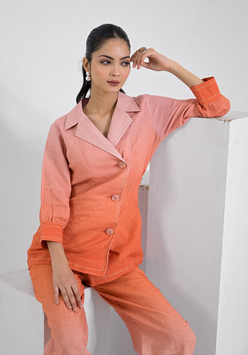 Breeze Orange Ombre Co-ord Set-2pcs
