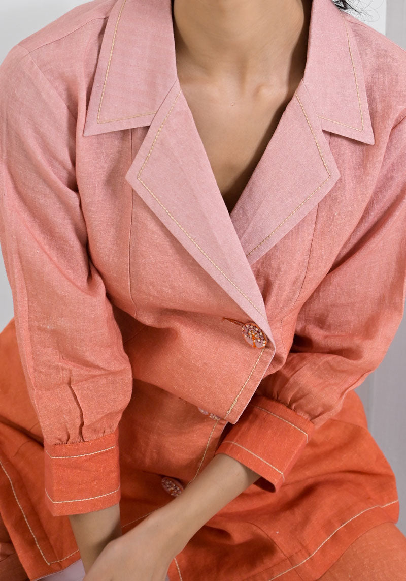 Breeze Orange Ombre Co-ord Set-2pcs