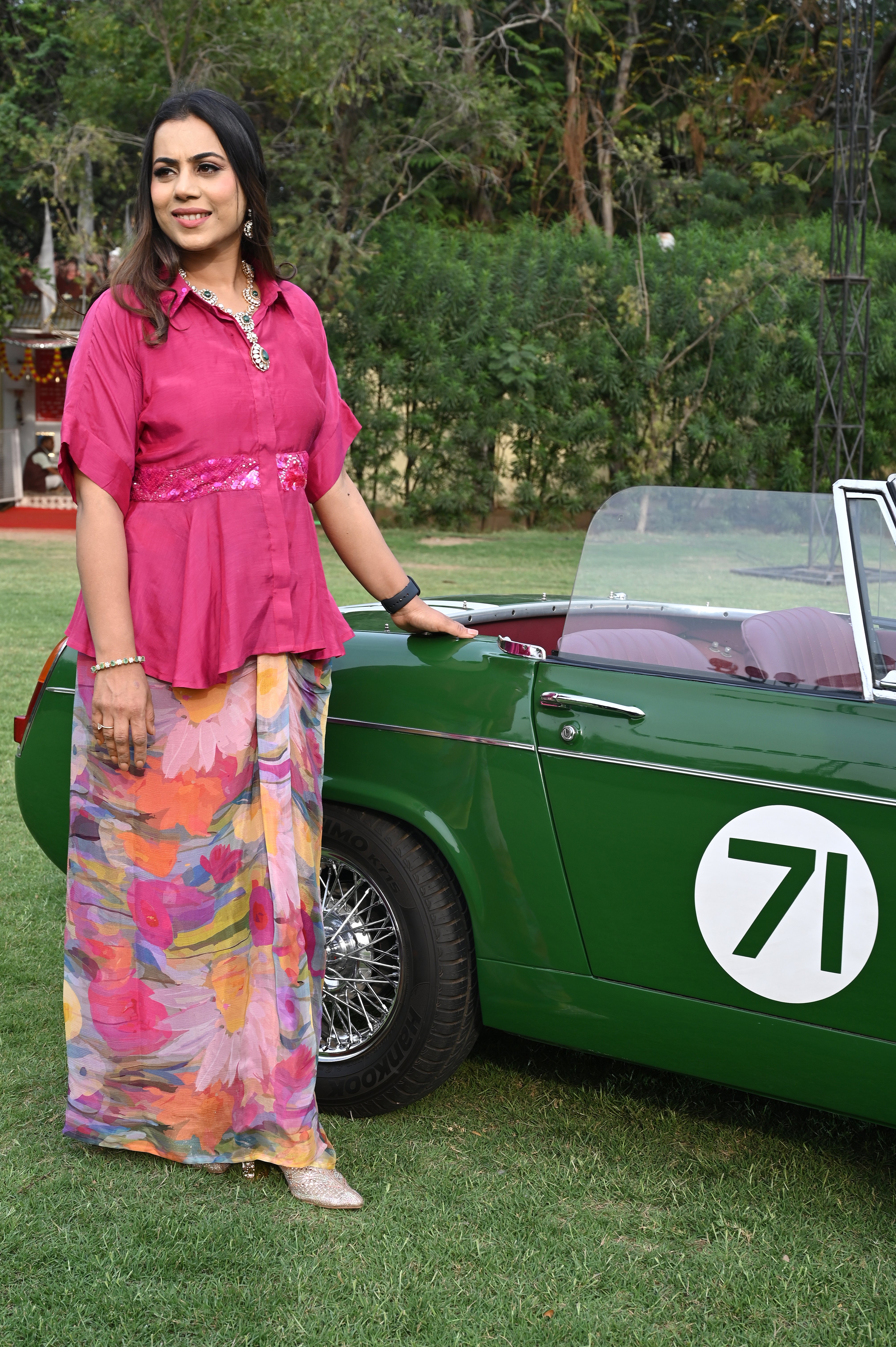 embellished peplum top with dhoti skirt