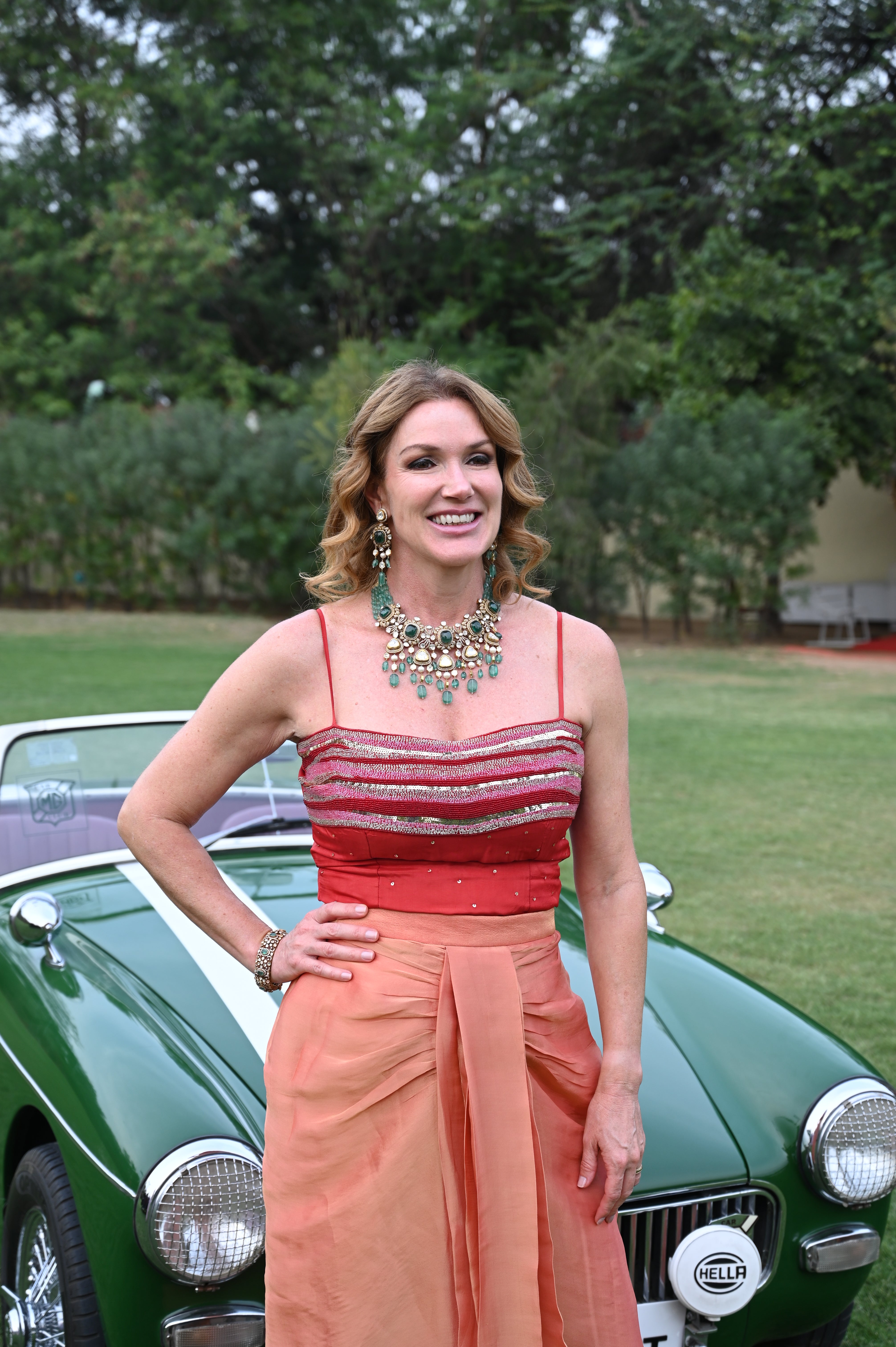 embellished top with dhoti skirt