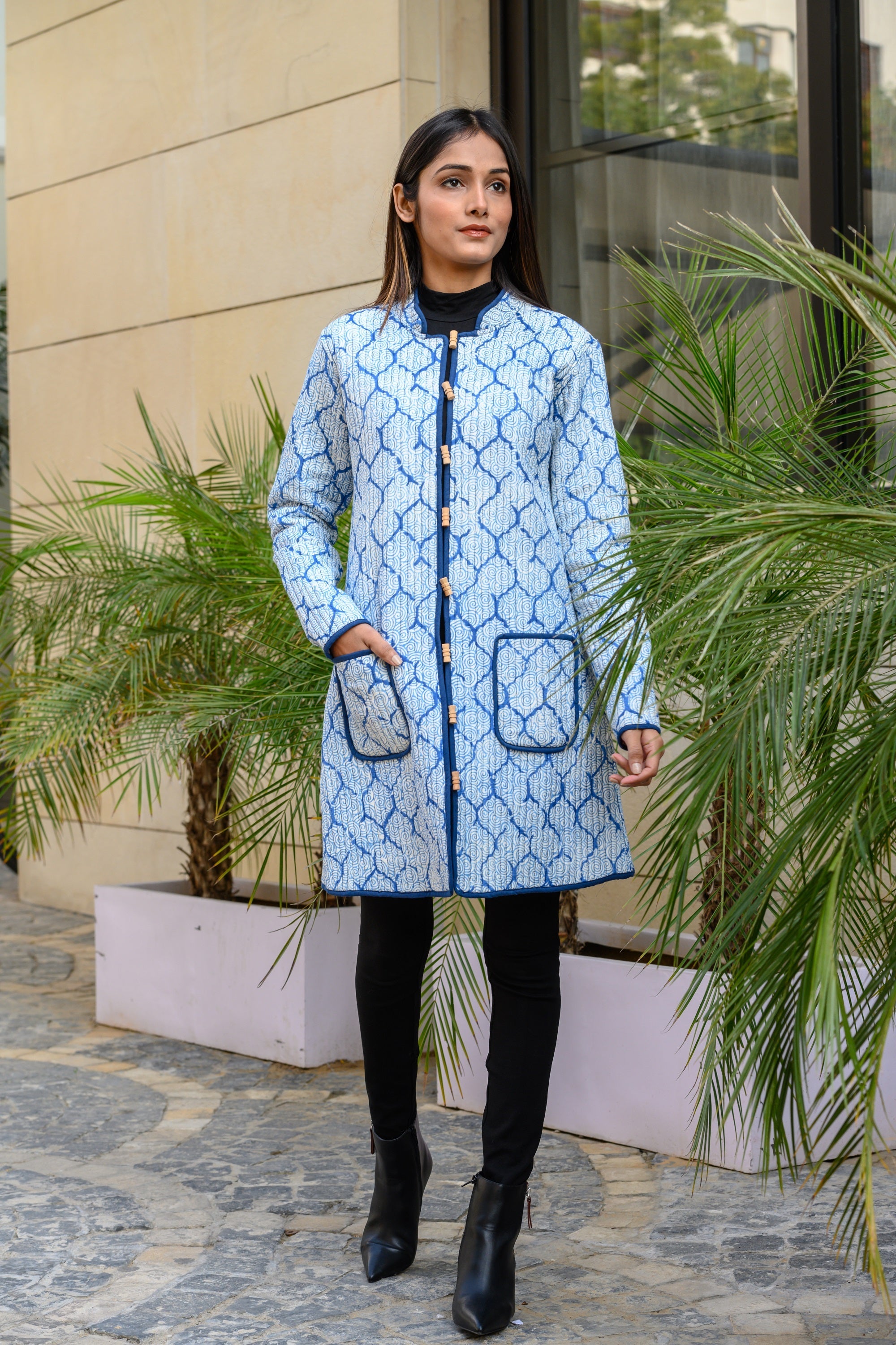 Reversible Block Half Jacket