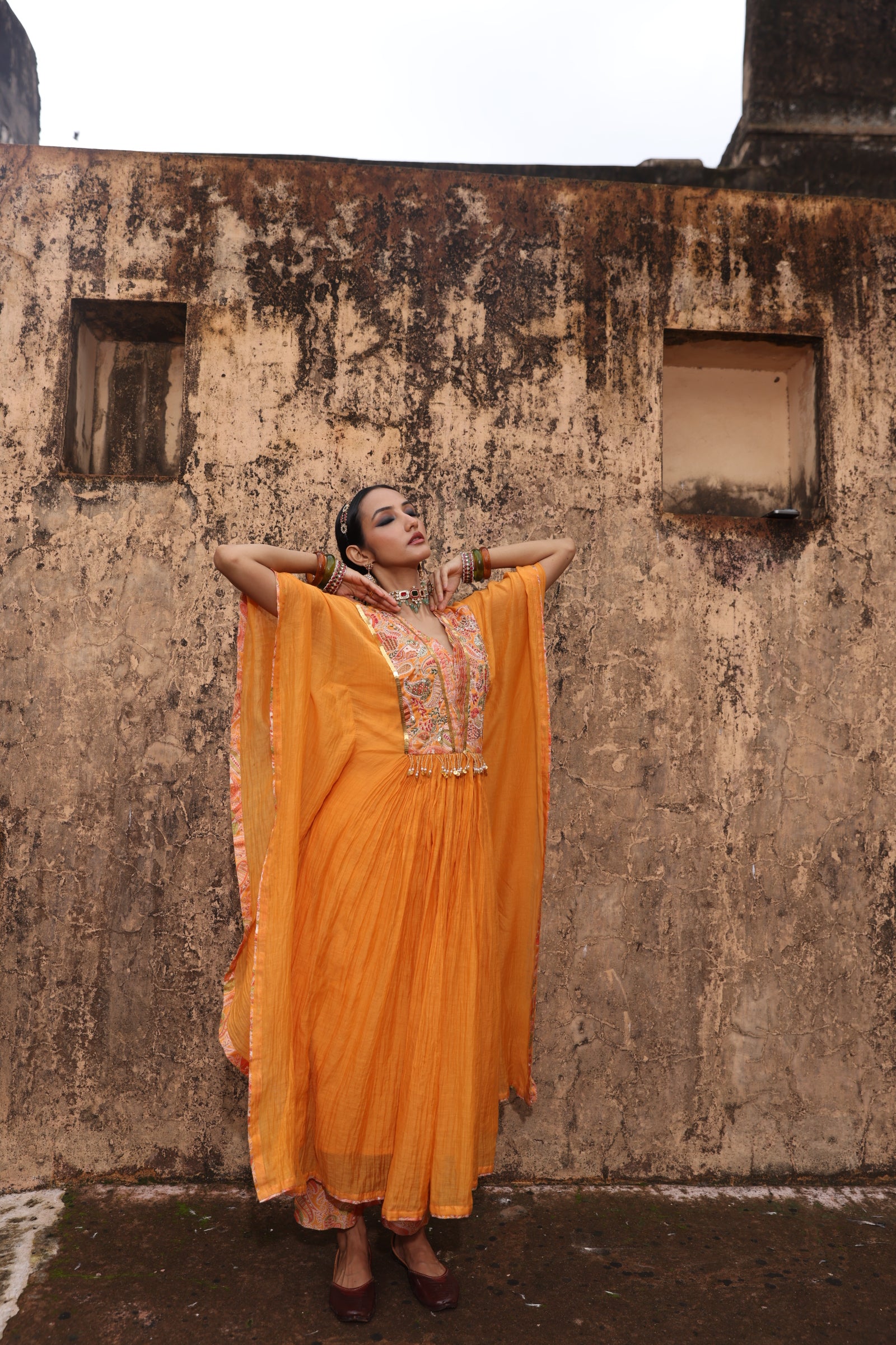 Paisley Embellished Kaftan Set
