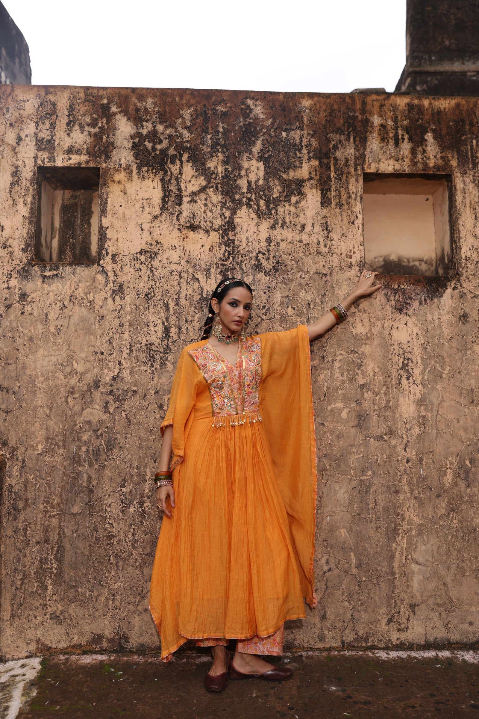 Paisley Embellished Kaftan Set
