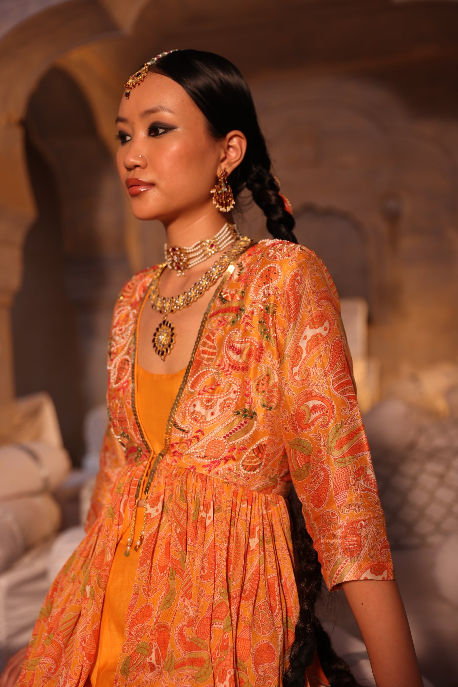 Tangerine Peplum Set