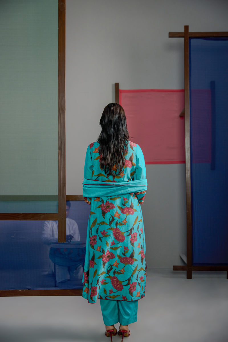 Abstract Floral Kurta Set