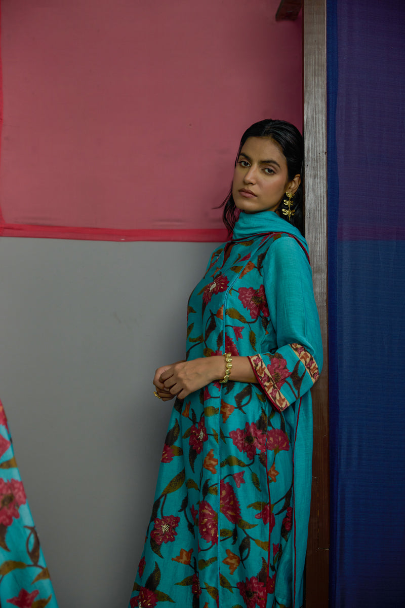 Abstract Floral Kurta Set