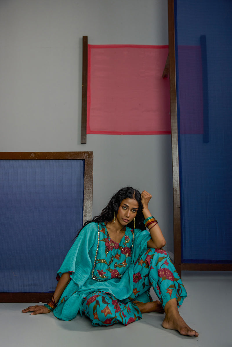 Afsana Yoke Kaftan Co-Ord Set